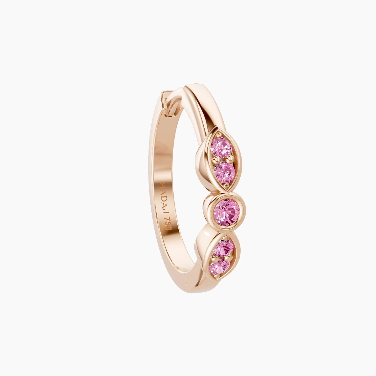 Anahita | 18k Rose Gold 9.5 mm Pink Sapphire Hoop Piercing