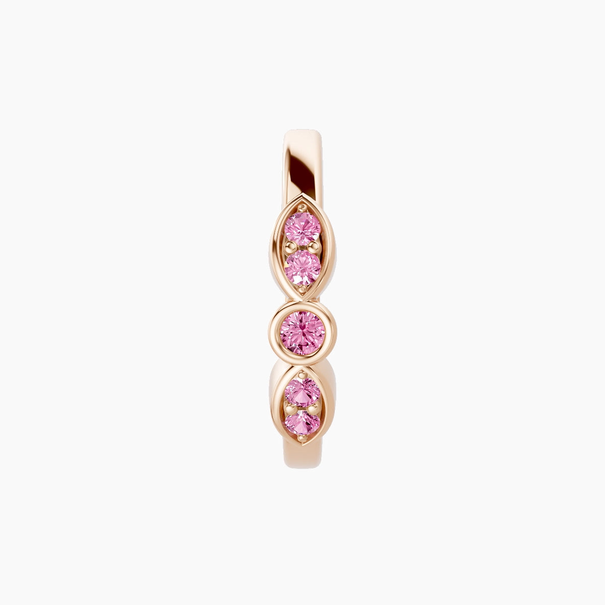 Anahita | 18k Rose Gold 9.5 mm Pink Sapphire Hoop Piercing