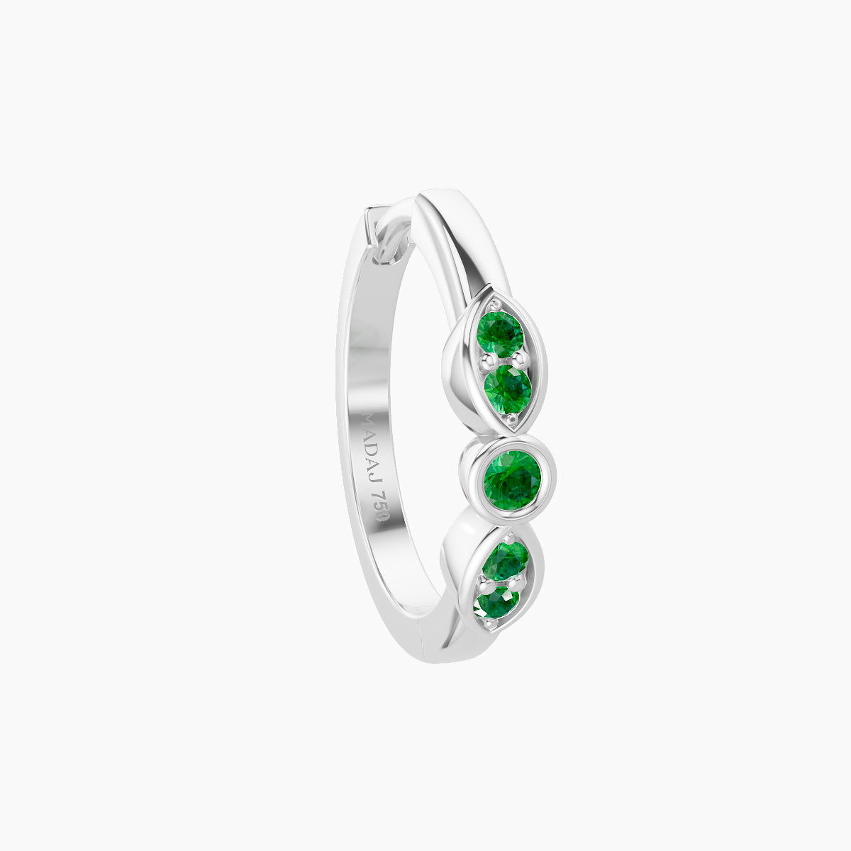 Anahita | 18k White Gold 9.5 mm Emerald Hoop Piercing