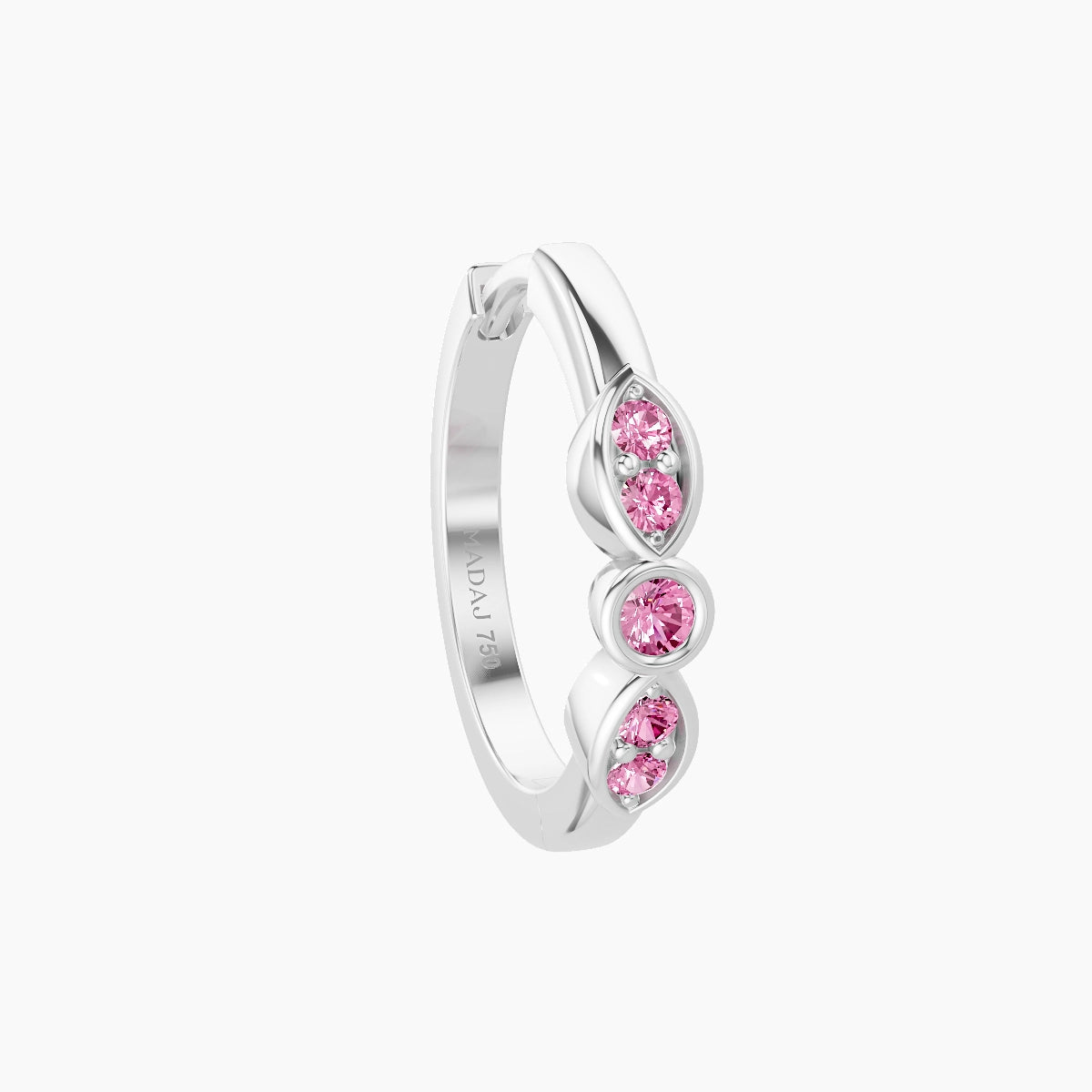 Anahita | 18k White Gold 9.5 mm Pink Sapphire Hoop Piercing