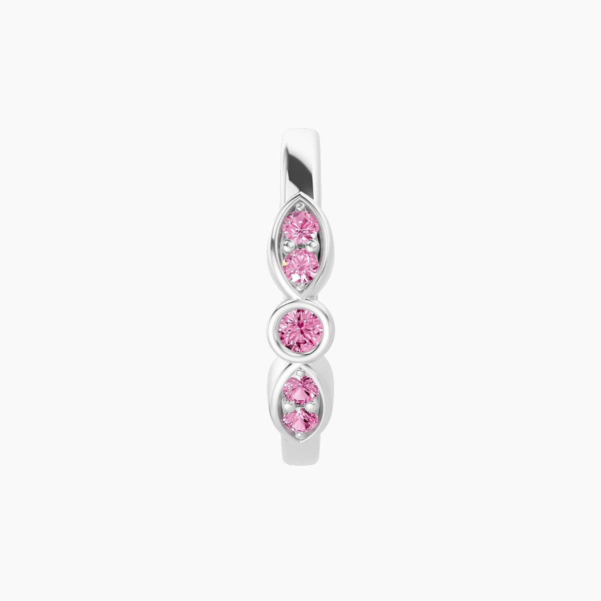 Anahita | 18k White Gold 9.5 mm Pink Sapphire Hoop Piercing