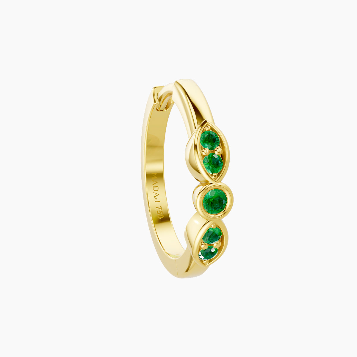 Anahita | 18k Yellow Gold 9.5 mm Emerald Hoop Piercing