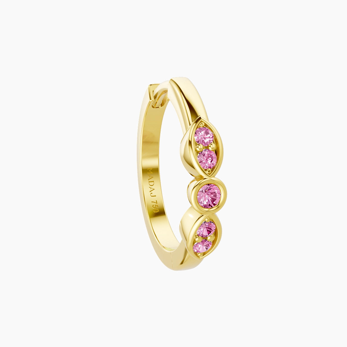 Anahita | 18k Yellow Gold 9.5 mm Pink Sapphire Hoop Piercing