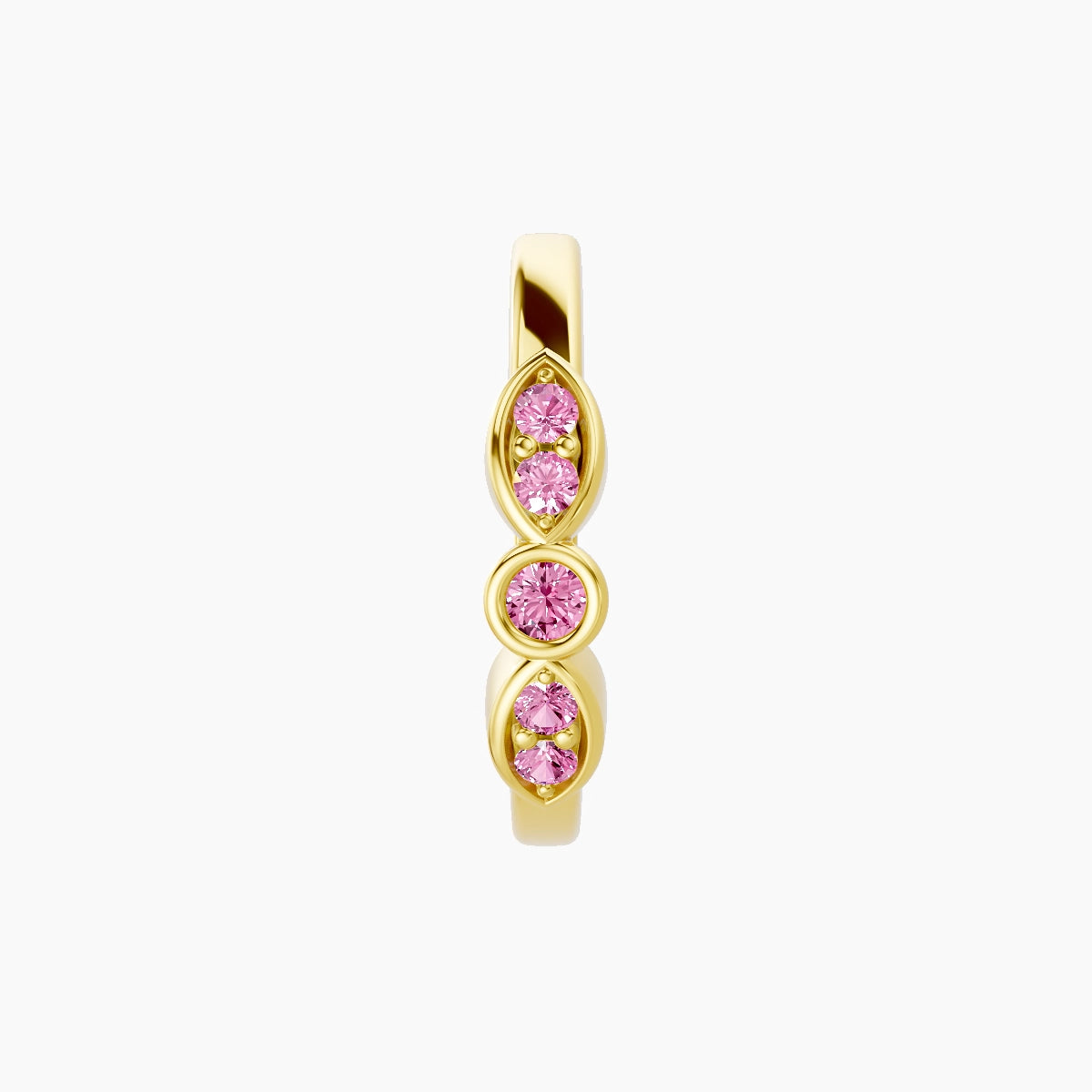 Anahita | 18k Yellow Gold 9.5 mm Pink Sapphire Hoop Piercing