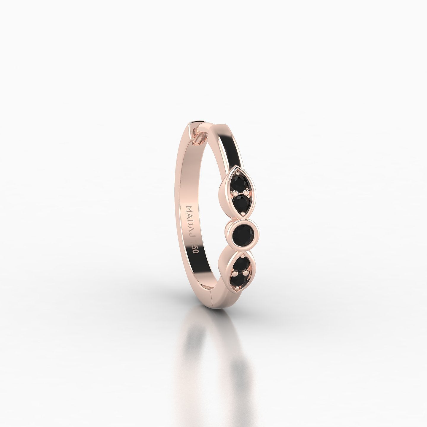 Anahita | 18k Rose Gold 9.5 mm Black Diamond Hoop Piercing