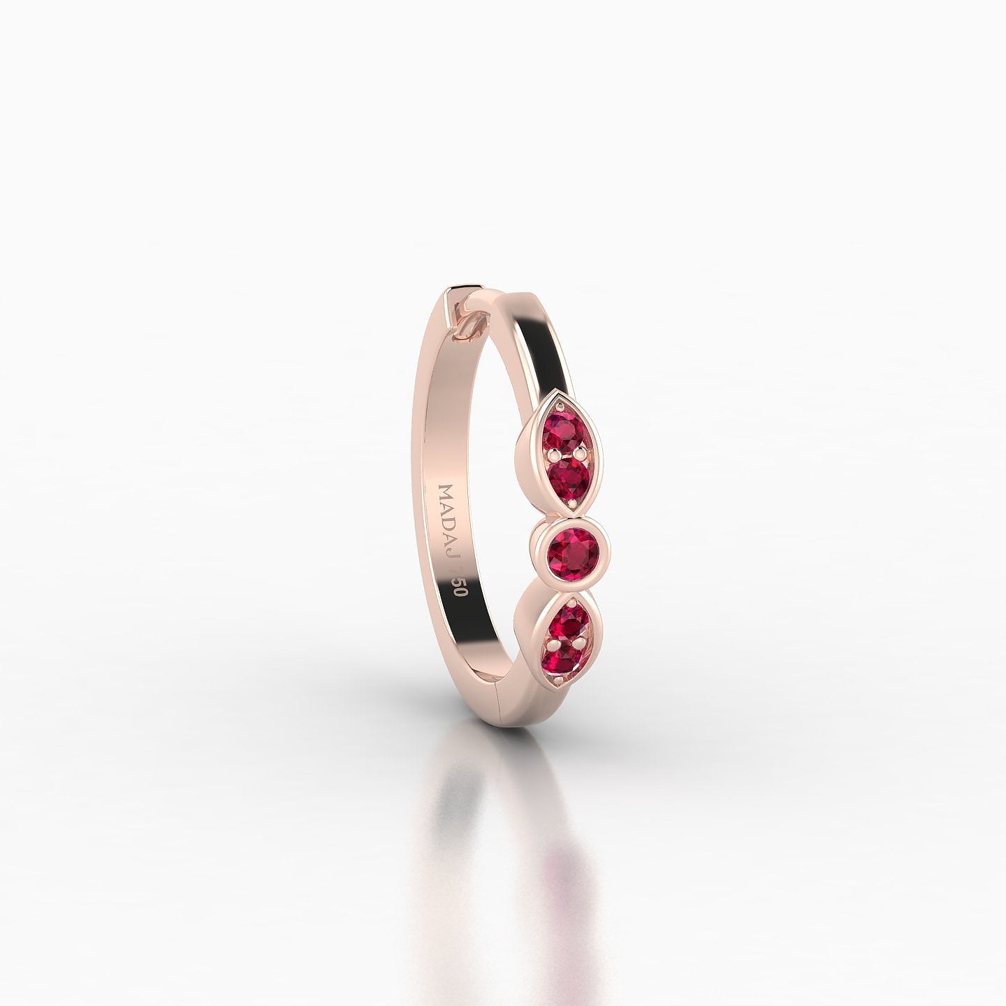 Anahita | 18k Rose Gold 9.5 mm Ruby Hoop Piercing