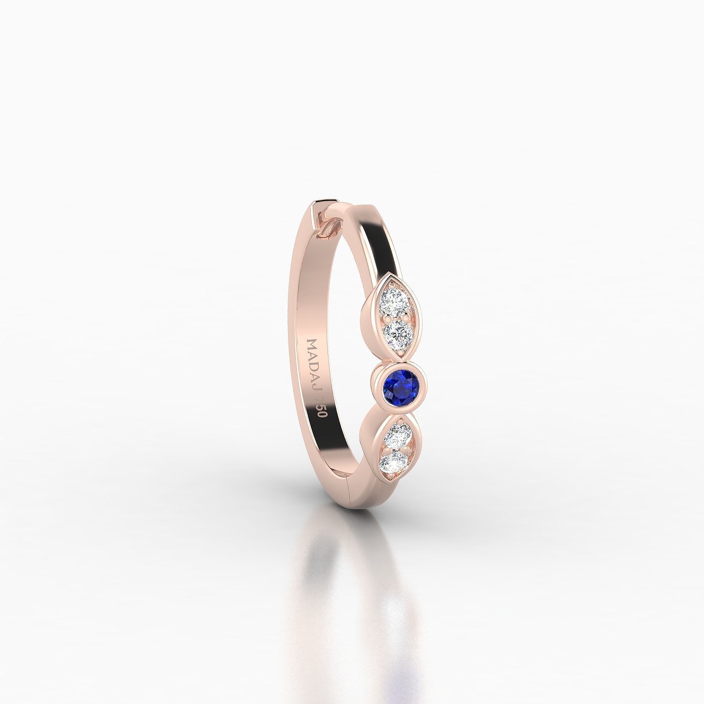 Anahita | 18k Rose Gold 9.5 mm Sapphire & Diamond Hoop Piercing