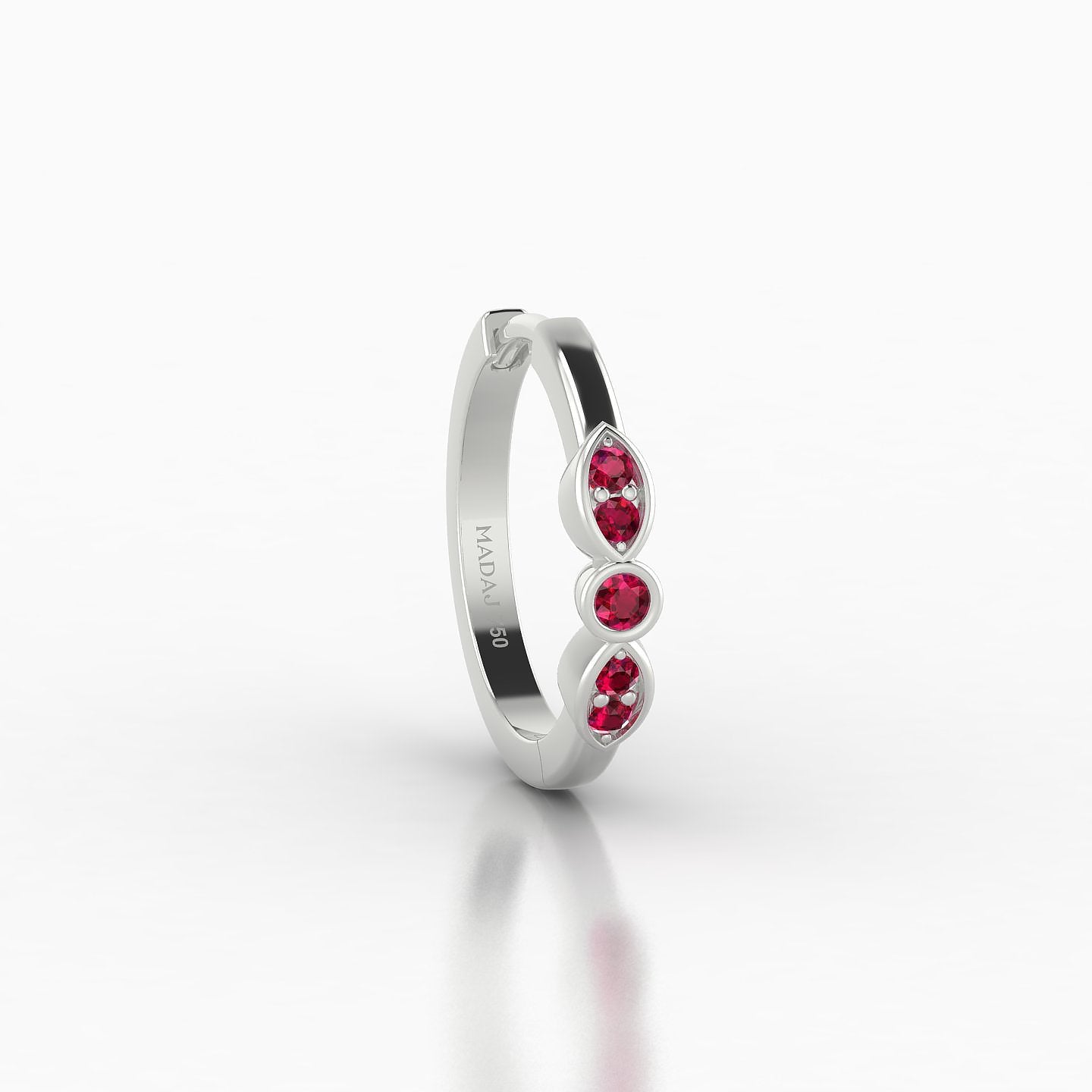 Anahita | 18k White Gold 9.5 mm Ruby Hoop Piercing