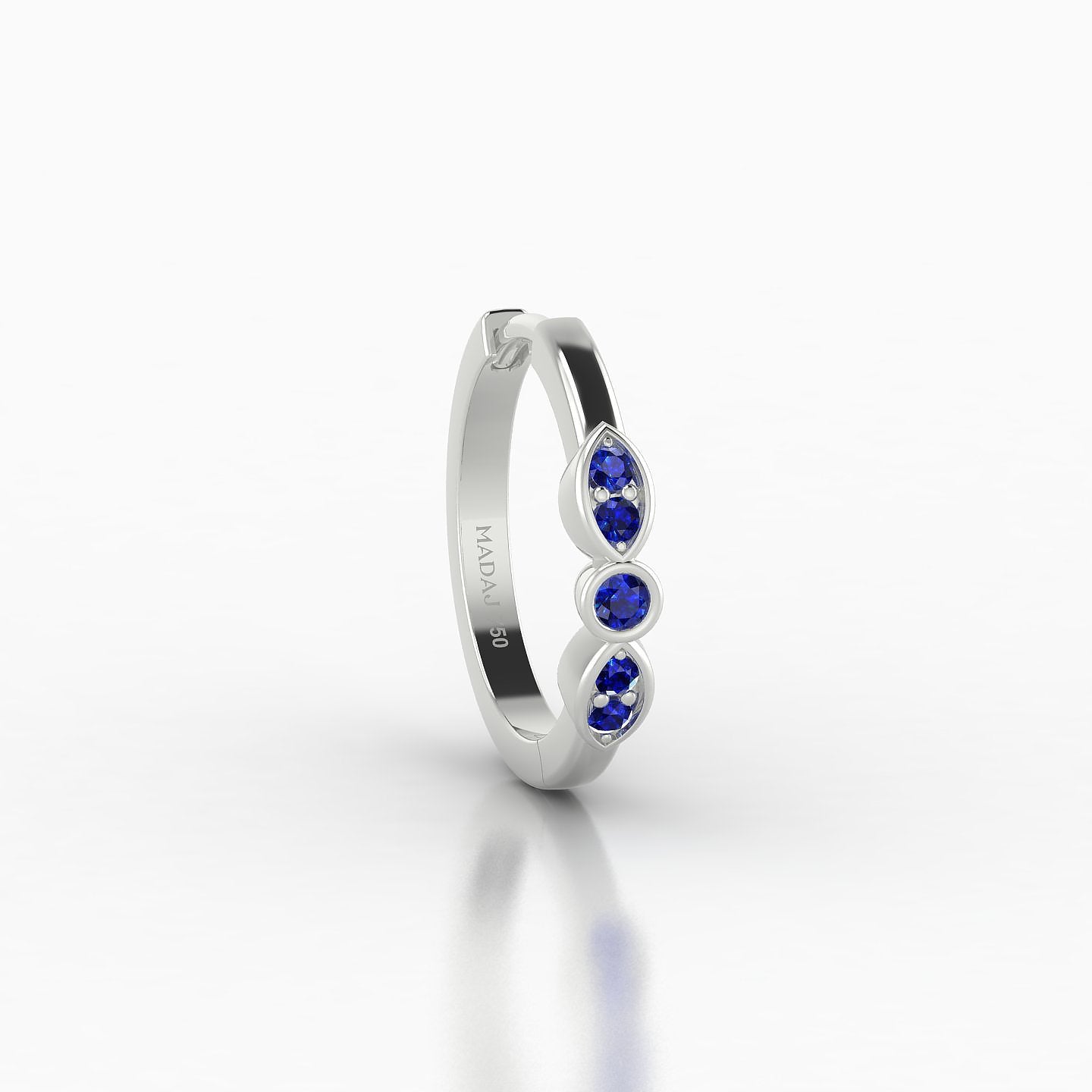 Anahita | 18k White Gold 9.5 mm Sapphire Hoop Piercing