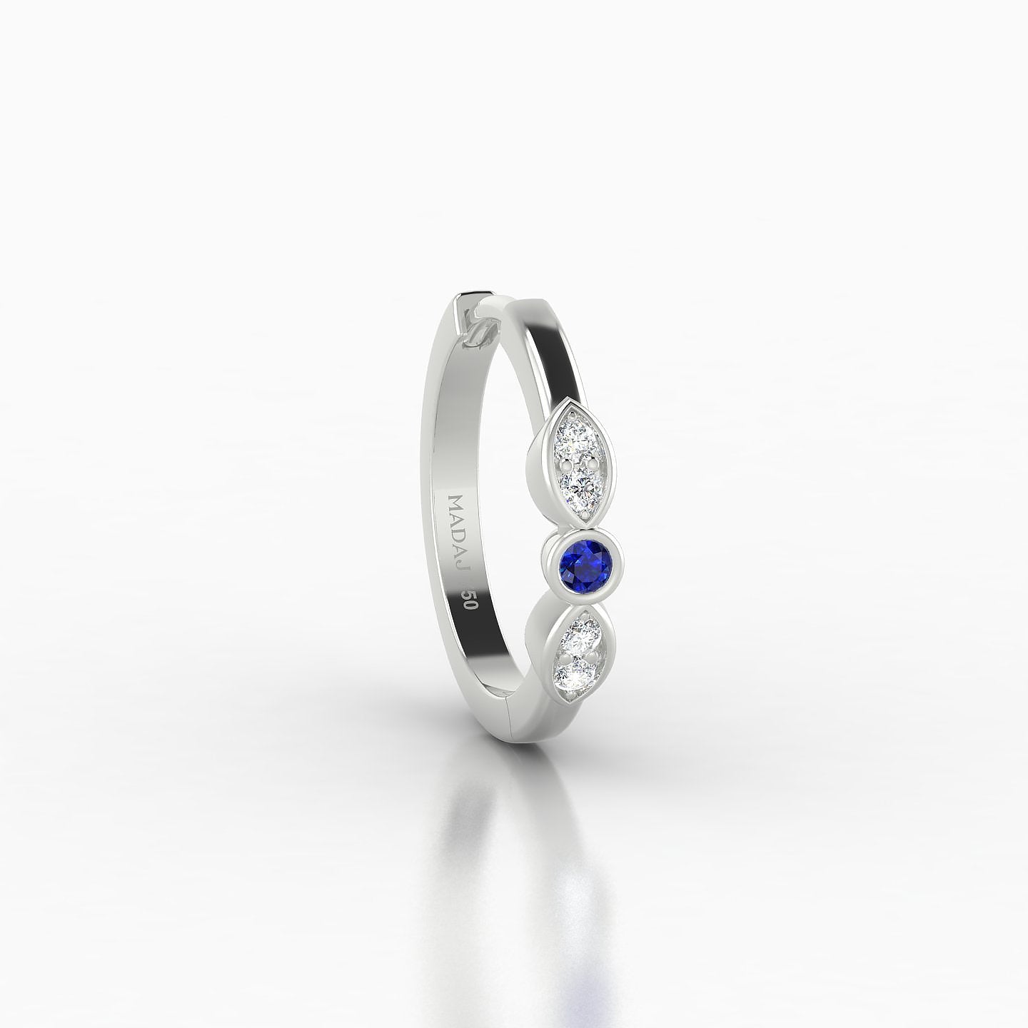 Anahita | 18k White Gold 9.5 mm Sapphire & Diamond Hoop Piercing