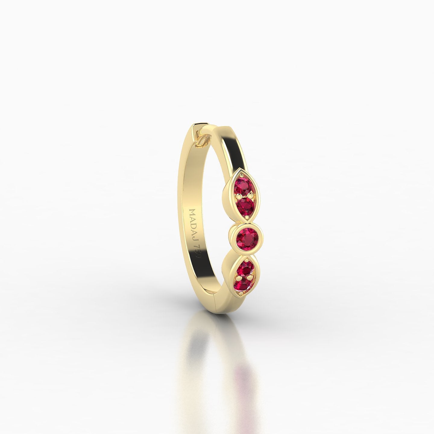 Anahita | 18k Yellow Gold 9.5 mm Ruby Hoop Piercing