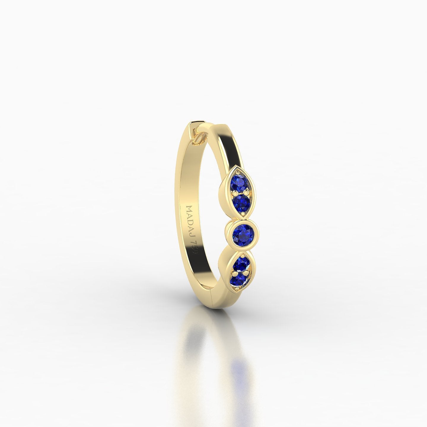 Anahita | 18k Yellow Gold 9.5 mm Sapphire Hoop Piercing