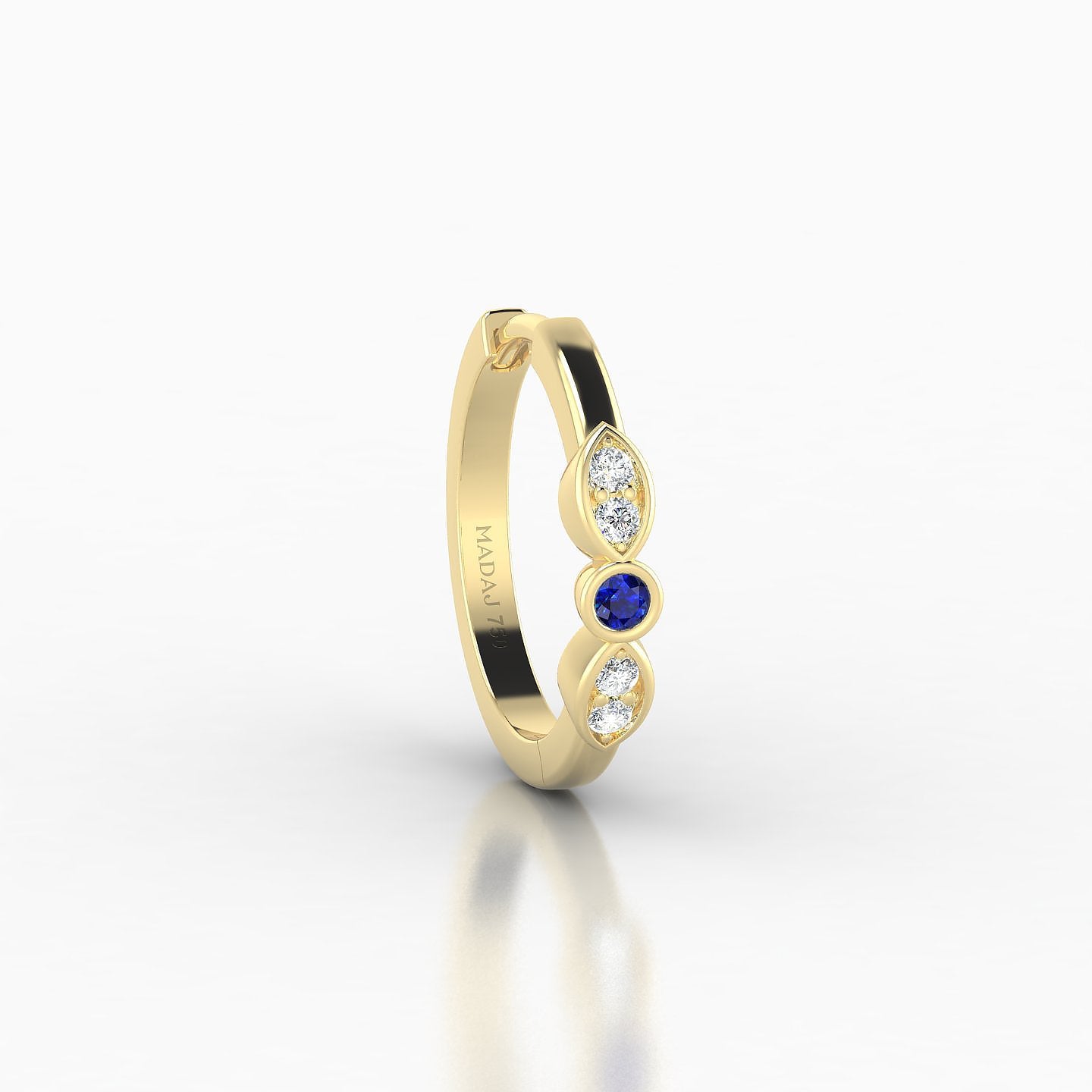 Anahita | 18k Yellow Gold 9.5 mm Sapphire & Diamond Hoop Piercing