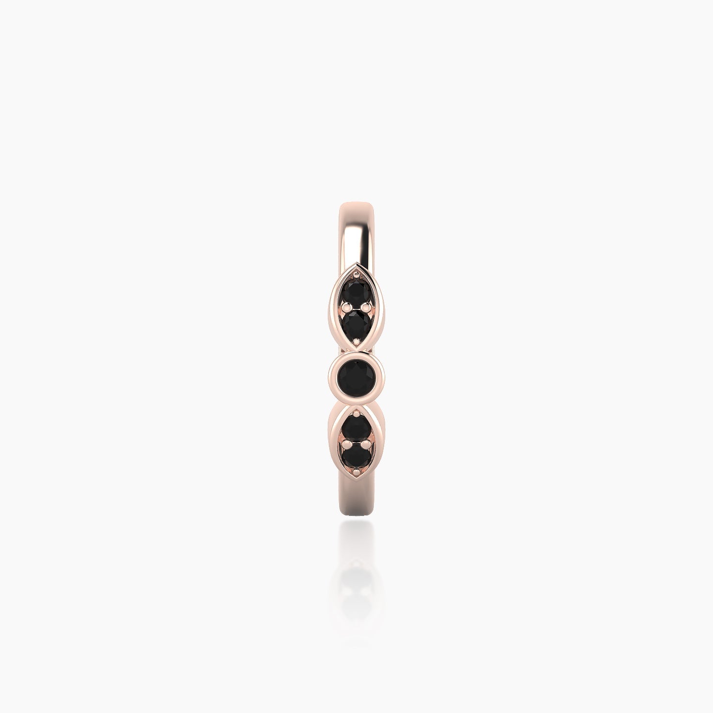 Anahita | 18k Rose Gold 9.5 mm Black Diamond Hoop Piercing