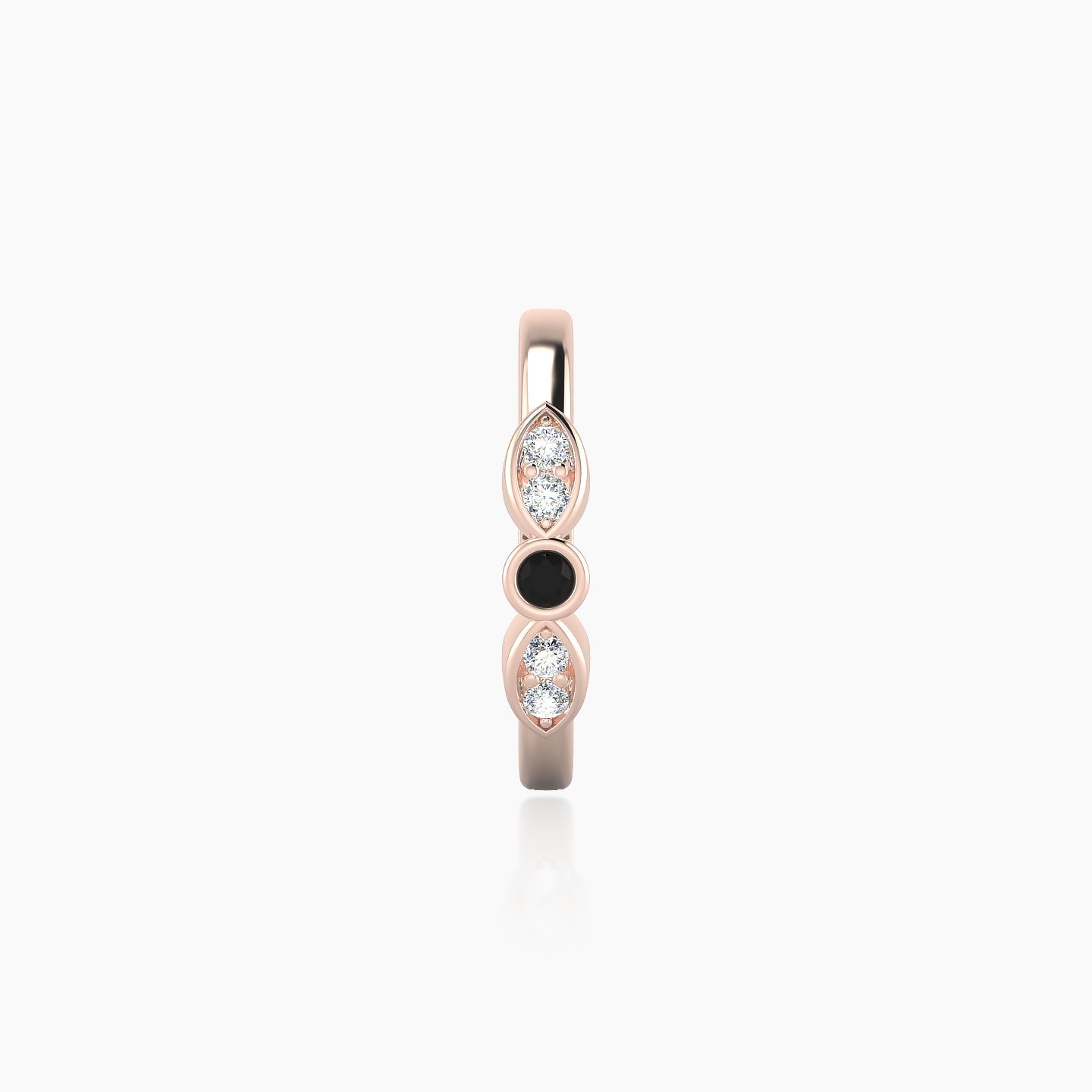 Anahita | 18k Rose Gold 9.5 mm Black Diamond & Diamond Hoop Piercing