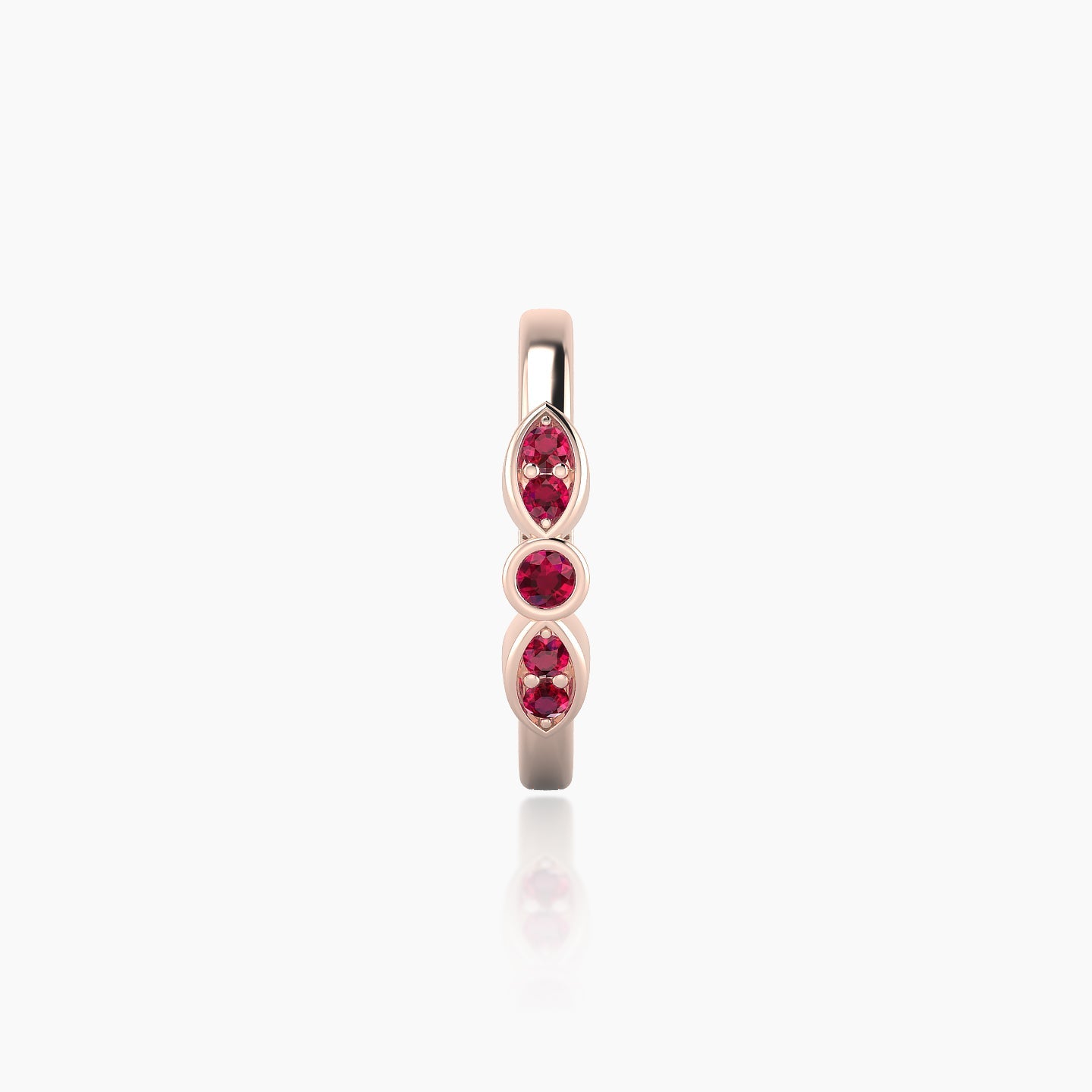 Anahita | 18k Rose Gold 9.5 mm Ruby Hoop Piercing