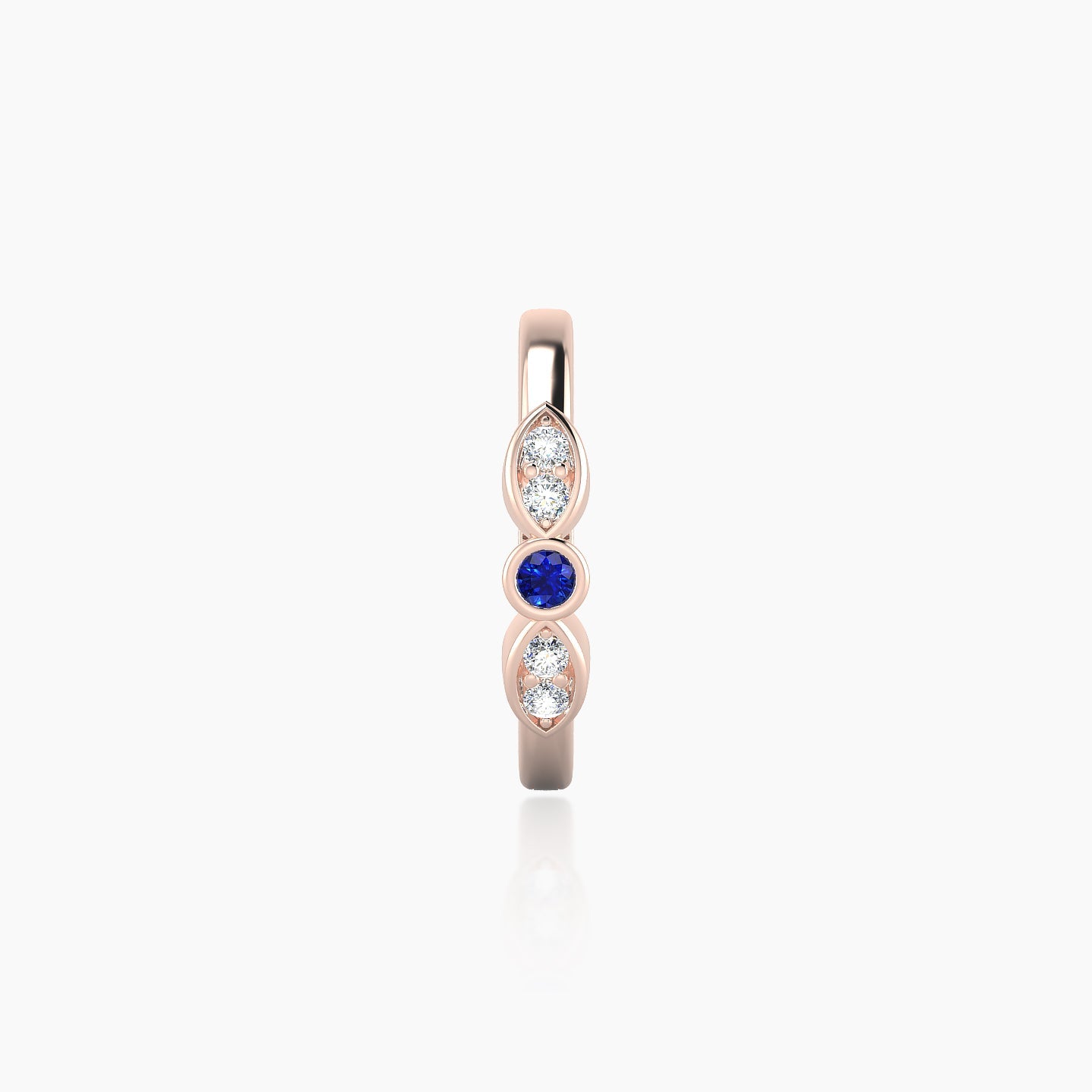 Anahita | 18k Rose Gold 9.5 mm Sapphire & Diamond Hoop Piercing