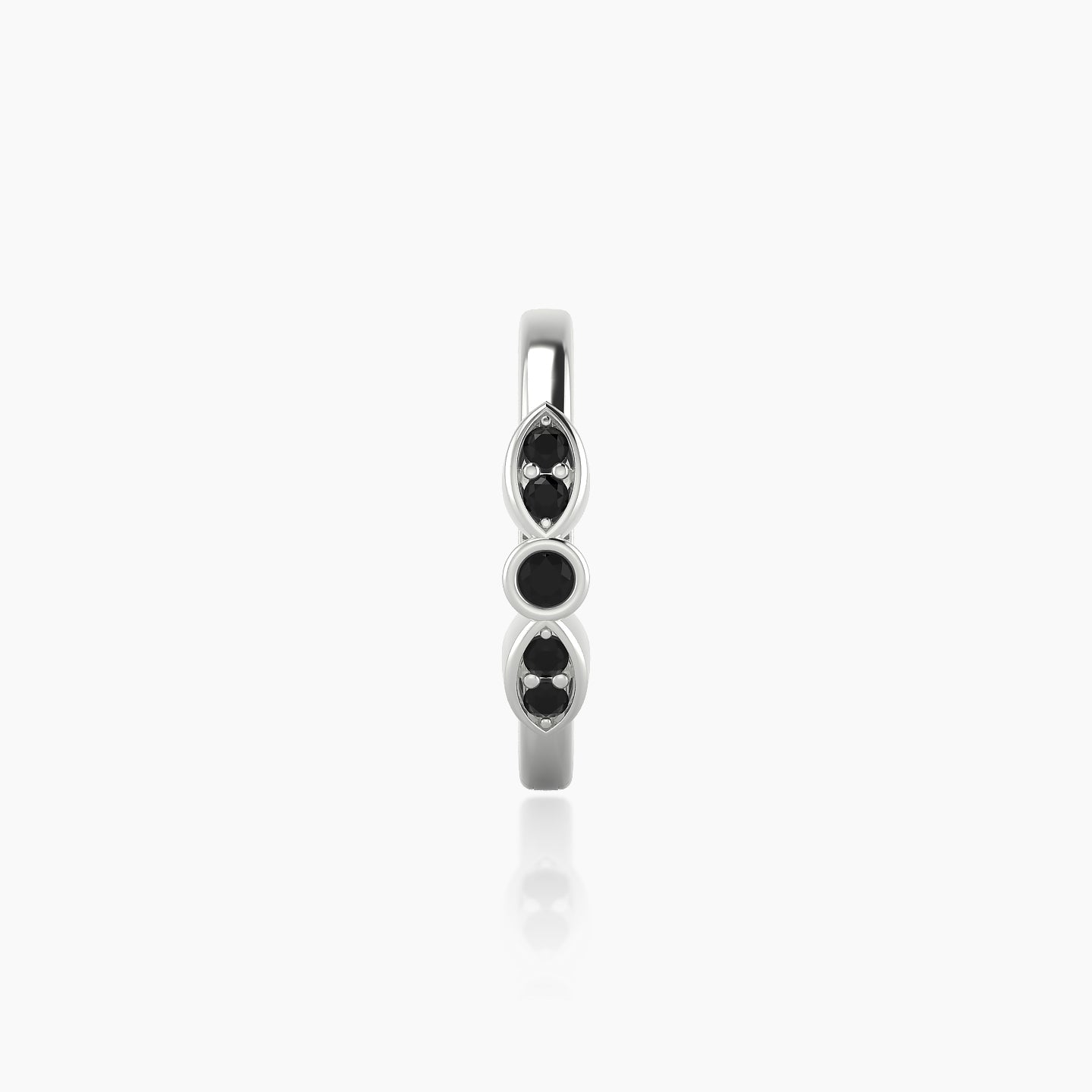 Anahita | 18k White Gold 9.5 mm Black Diamond Hoop Piercing