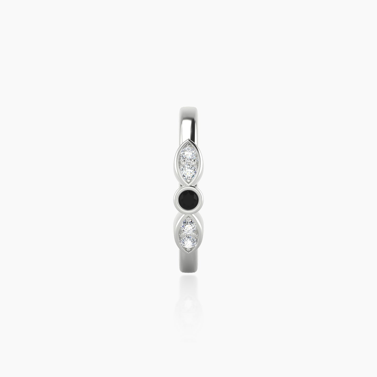 Anahita | 18k White Gold 9.5 mm Black Diamond & Diamond Hoop Piercing