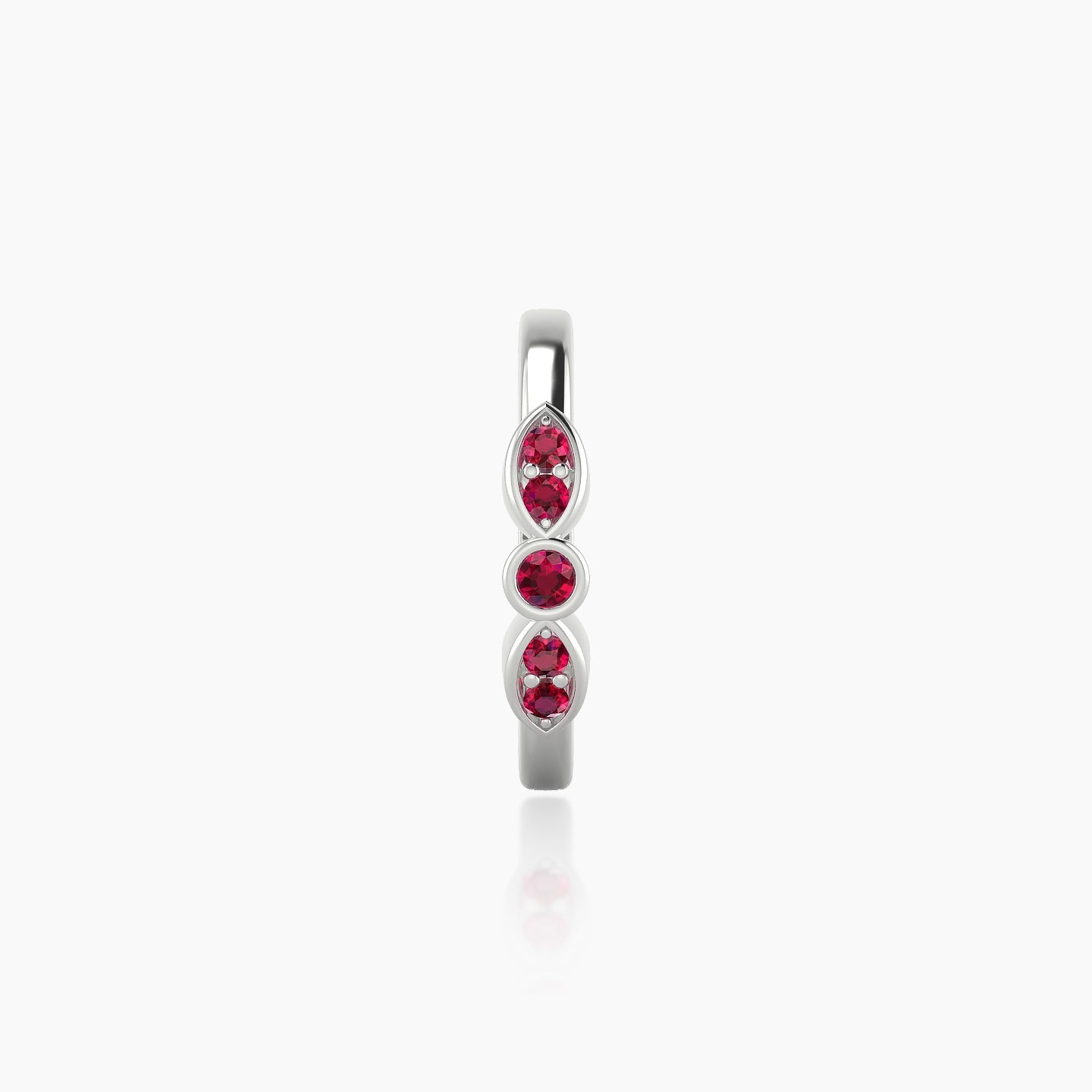 Anahita | 18k White Gold 9.5 mm Ruby Hoop Piercing