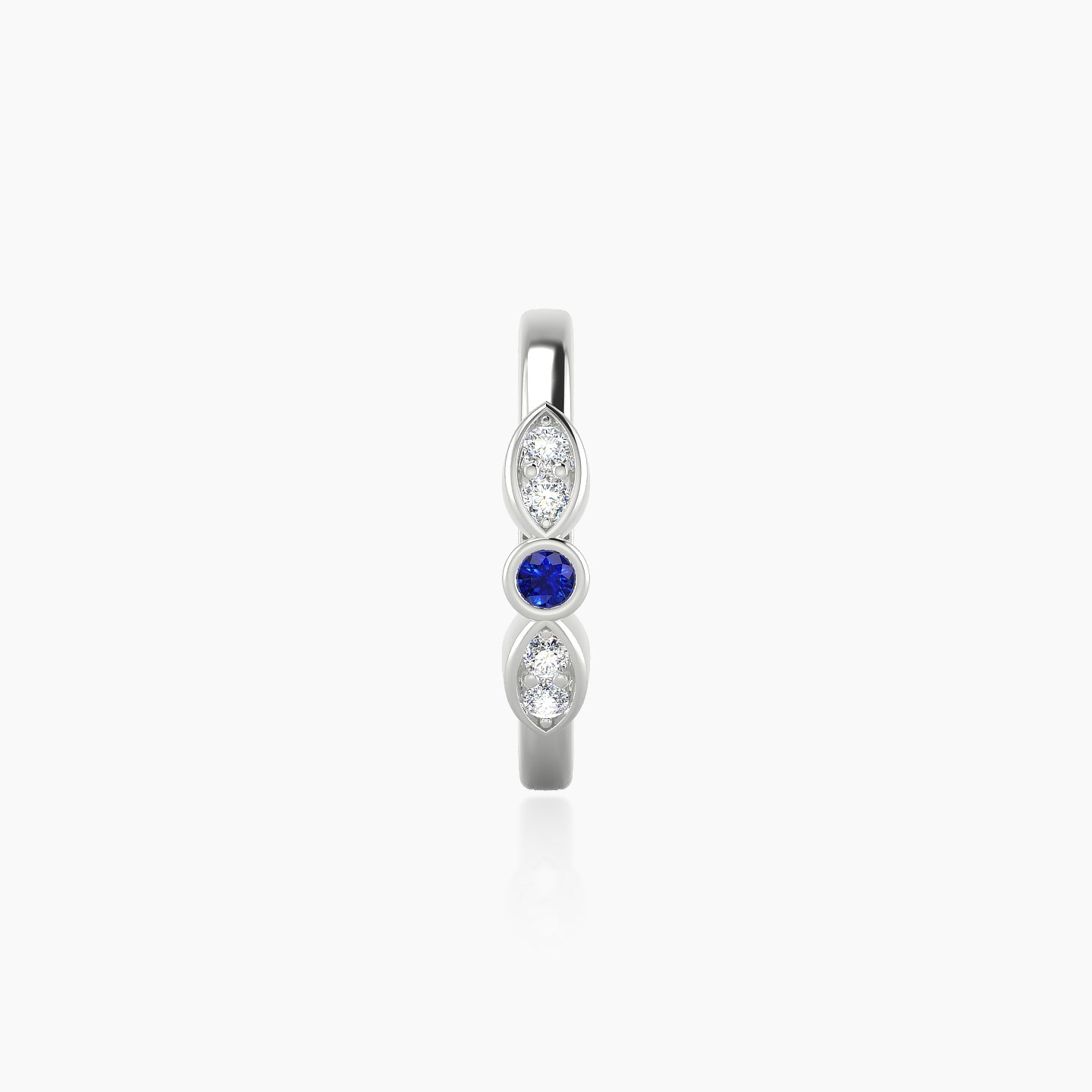 Anahita | 18k White Gold 9.5 mm Sapphire & Diamond Hoop Piercing