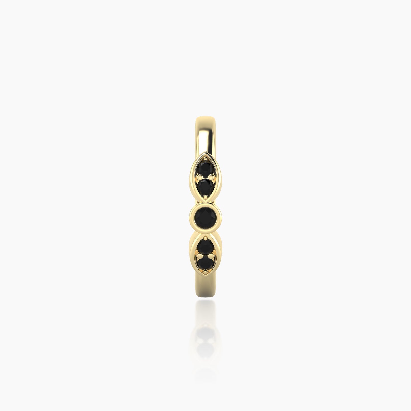 Anahita | 18k Yellow Gold 9.5 mm Black Diamond Hoop Piercing