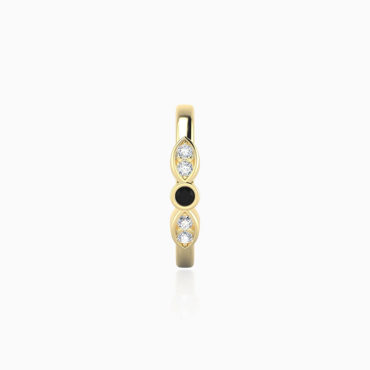 Anahita | 18k Yellow Gold 9.5 mm Black Diamond & Diamond Hoop Piercing