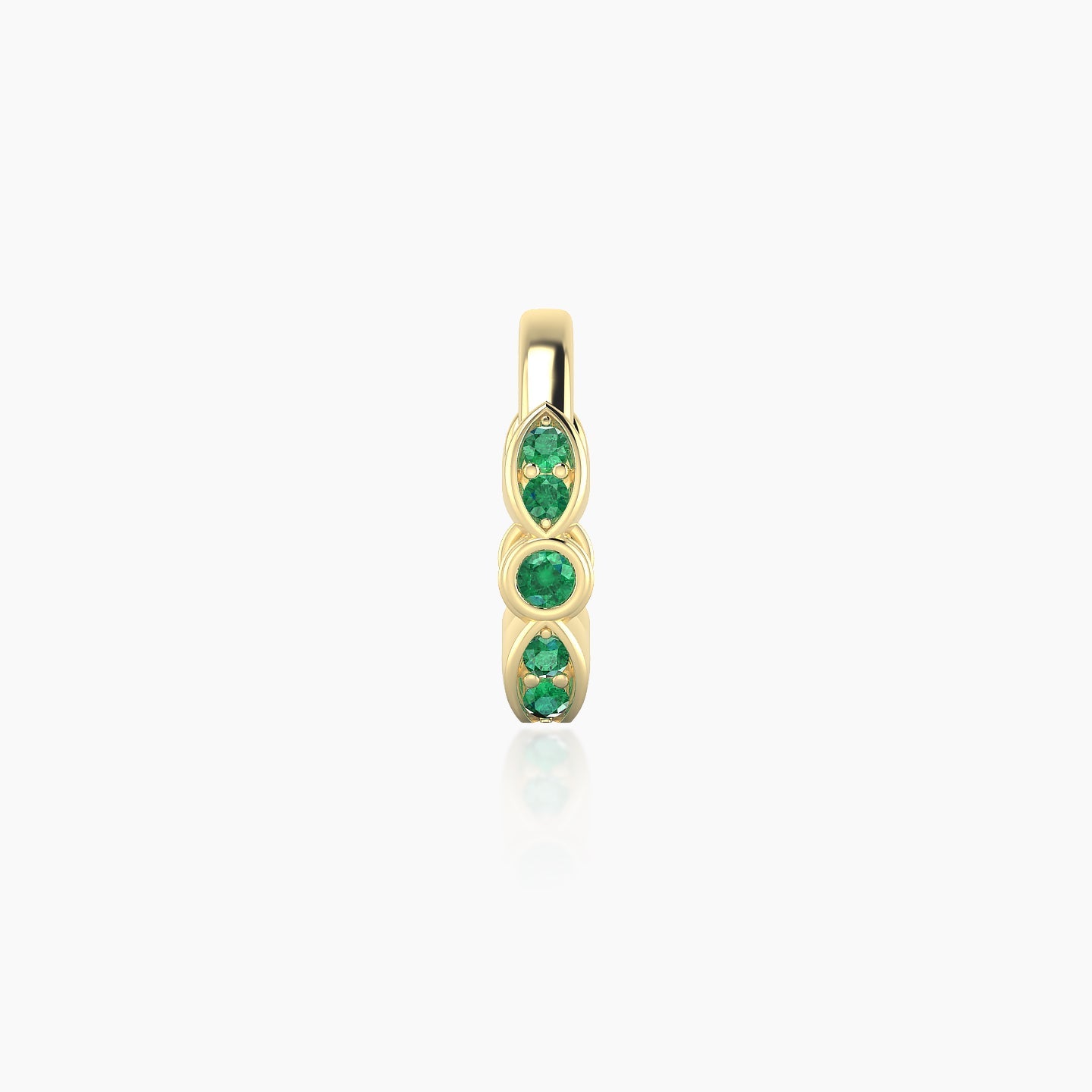 Anahita | 18k Yellow Gold 9.5 mm Emerald Hoop Piercing