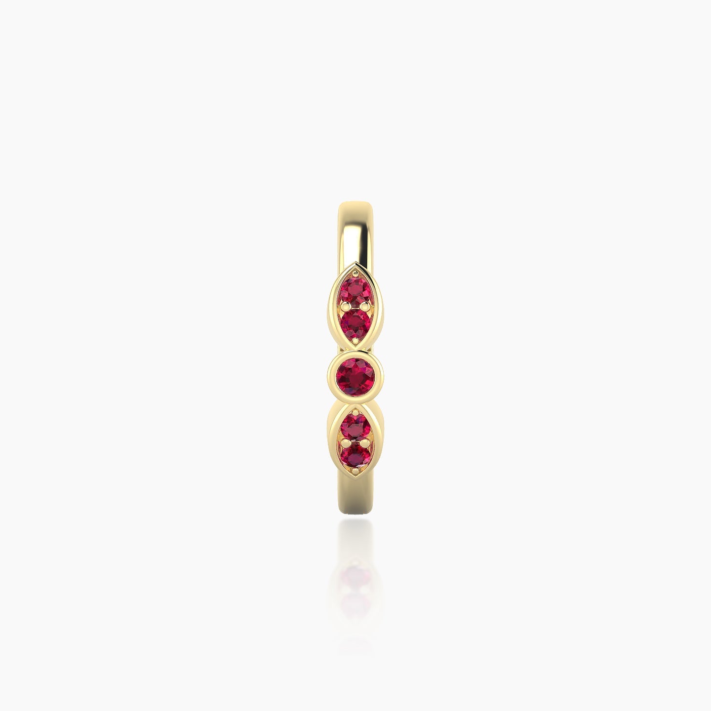 Anahita | 18k Yellow Gold 9.5 mm Ruby Hoop Piercing