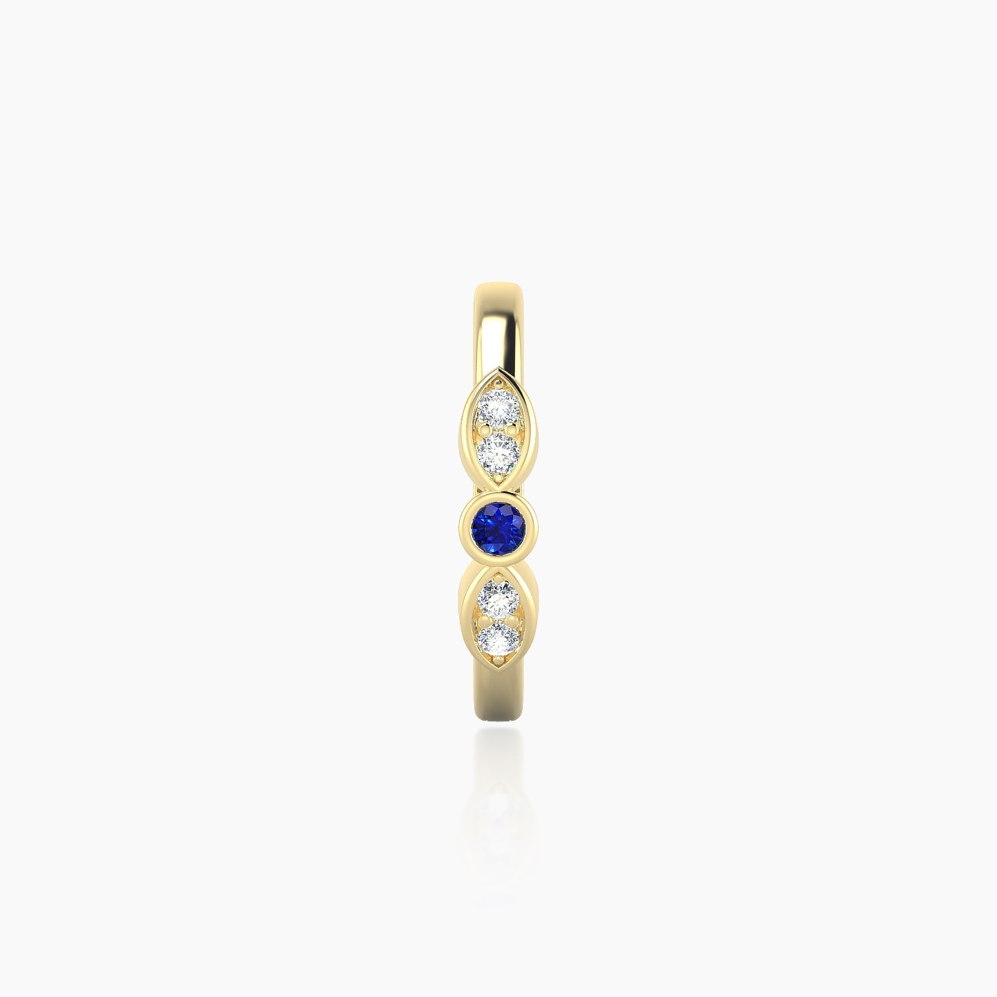 Anahita | 18k Yellow Gold 9.5 mm Sapphire & Diamond Hoop Piercing