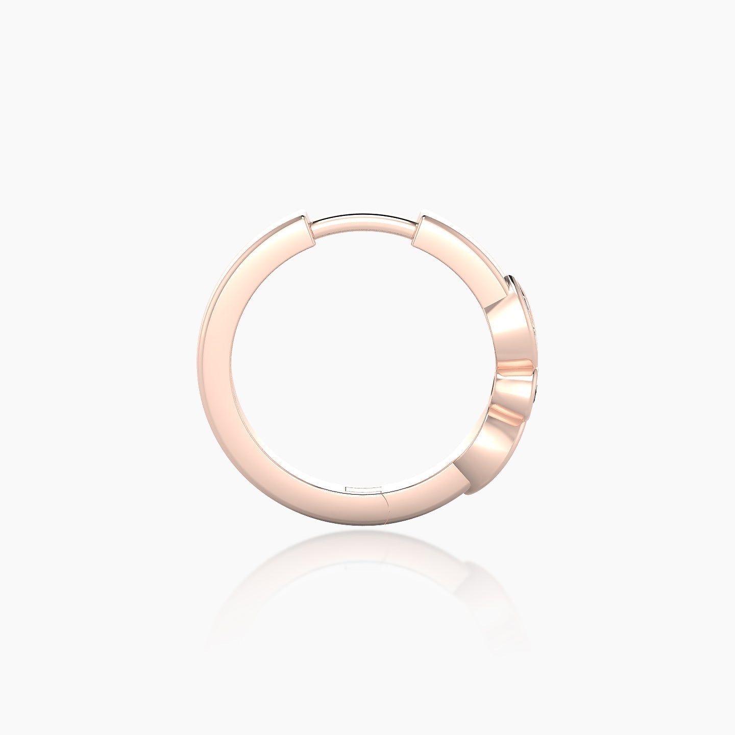 Anahita | 18k Rose Gold 9.5 mm Black Diamond Hoop Piercing