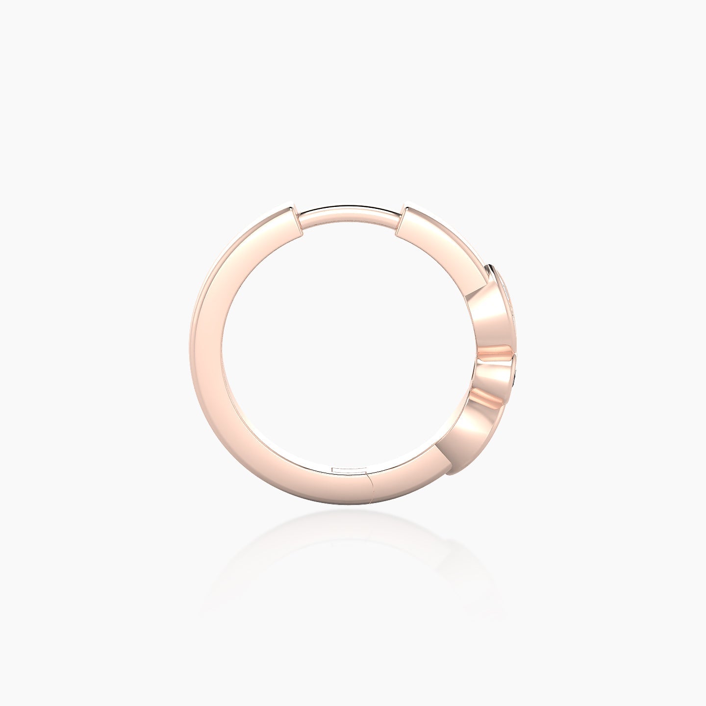 Anahita | 18k Rose Gold 9.5 mm Black Diamond & Diamond Hoop Piercing