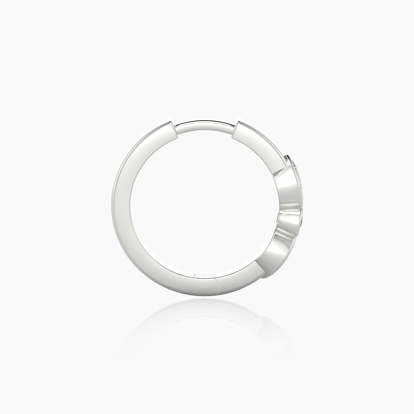 Anahita | 18k White Gold 9.5 mm Black Diamond Hoop Piercing