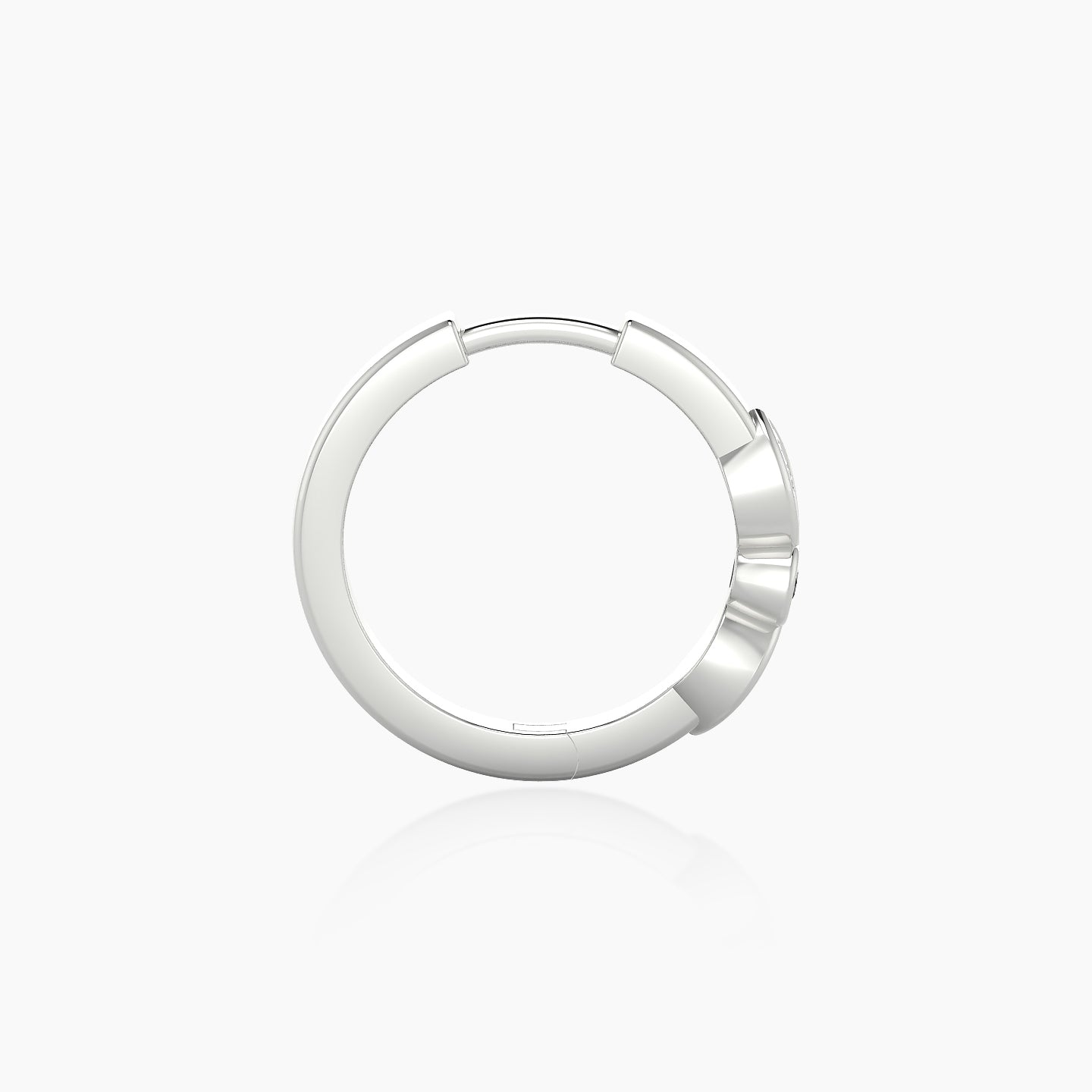 Anahita | 18k White Gold 9.5 mm Black Diamond & Diamond Hoop Piercing