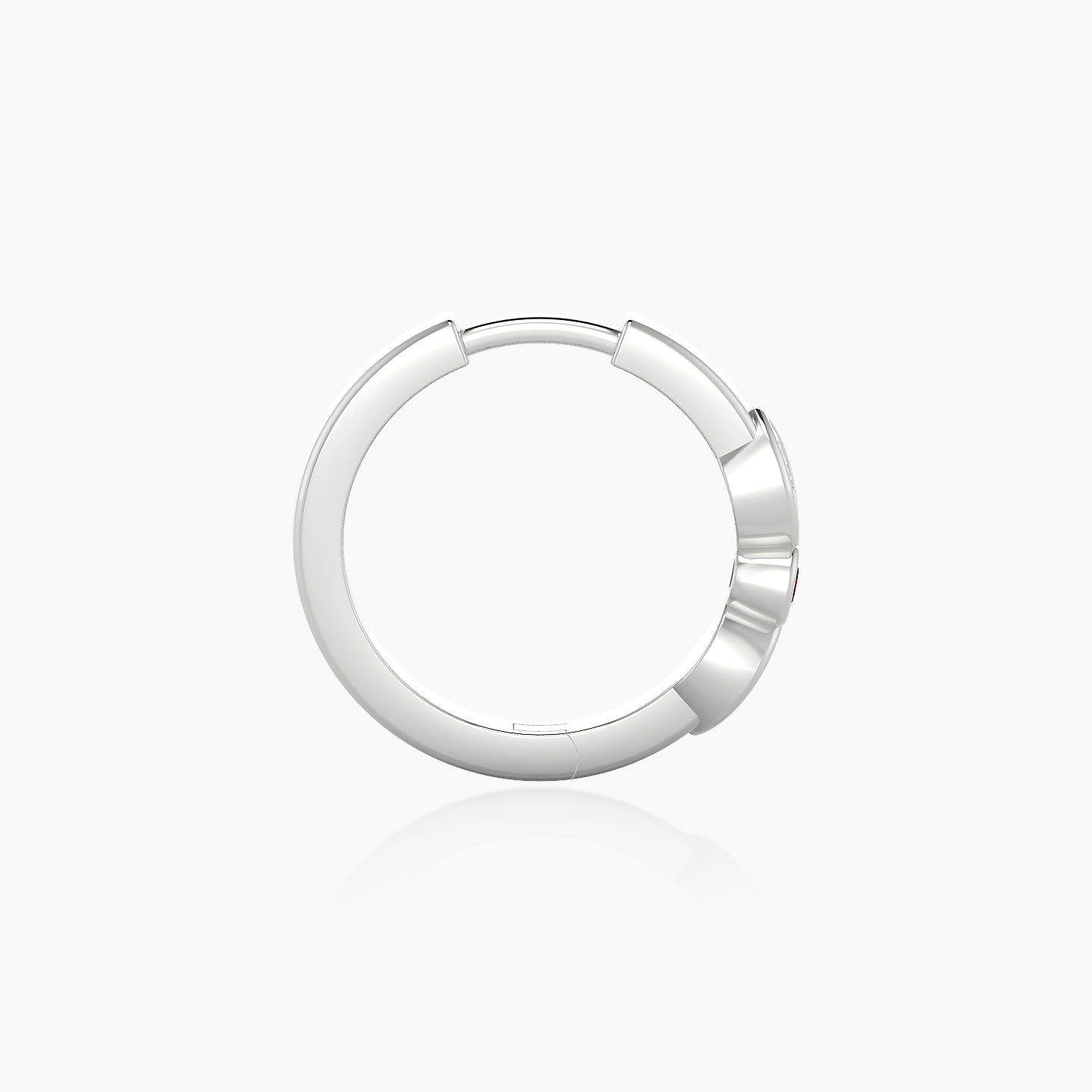 Anahita | 18k White Gold 9.5 mm Ruby & Diamond Hoop Piercing