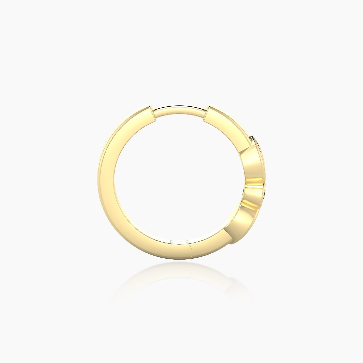 Anahita | 18k Yellow Gold 9.5 mm Black Diamond Hoop Piercing