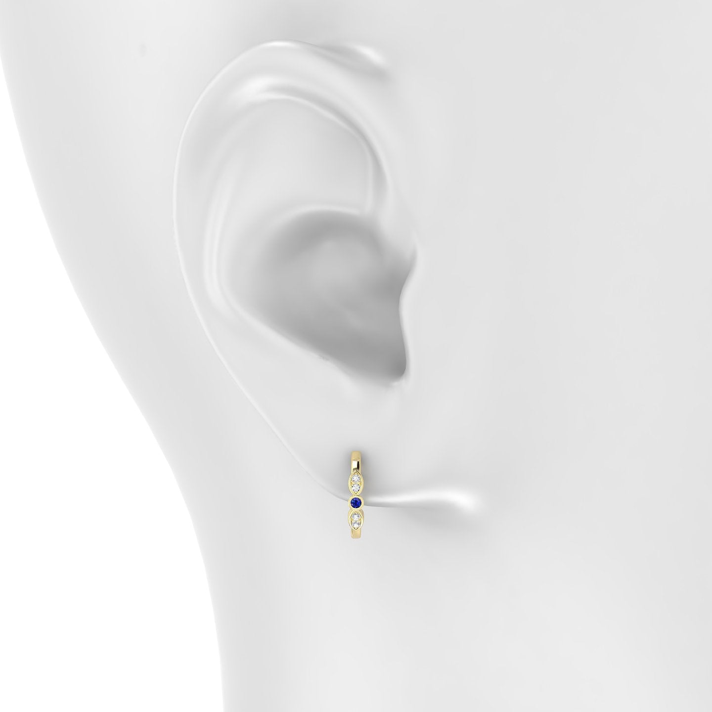 Anahita | 18k Yellow Gold 9.5 mm Sapphire & Diamond Hoop Piercing