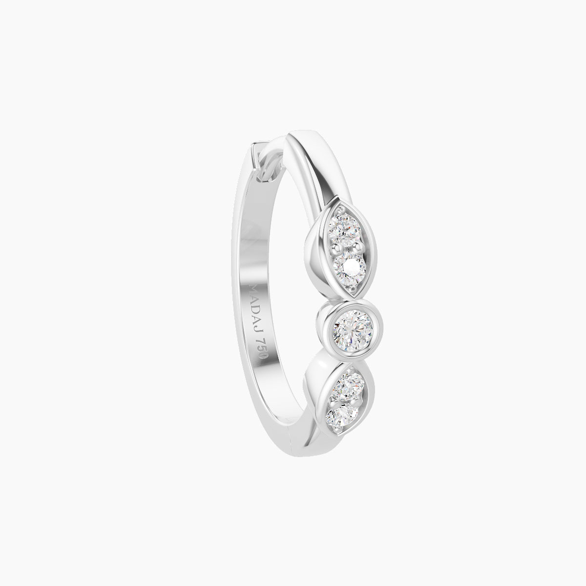 Anahita | 18k White Gold 9.5 mm Diamond Nose Ring Piercing