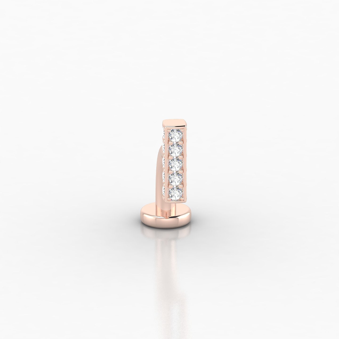 Aria | 18k Rose Gold 10 mm 6 mm Bar Diamond Floating Navel Piercing