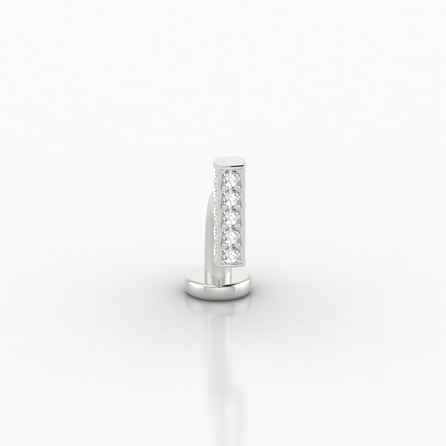 Aria | 18k White Gold 10 mm 6 mm Bar Diamond Floating Navel Piercing