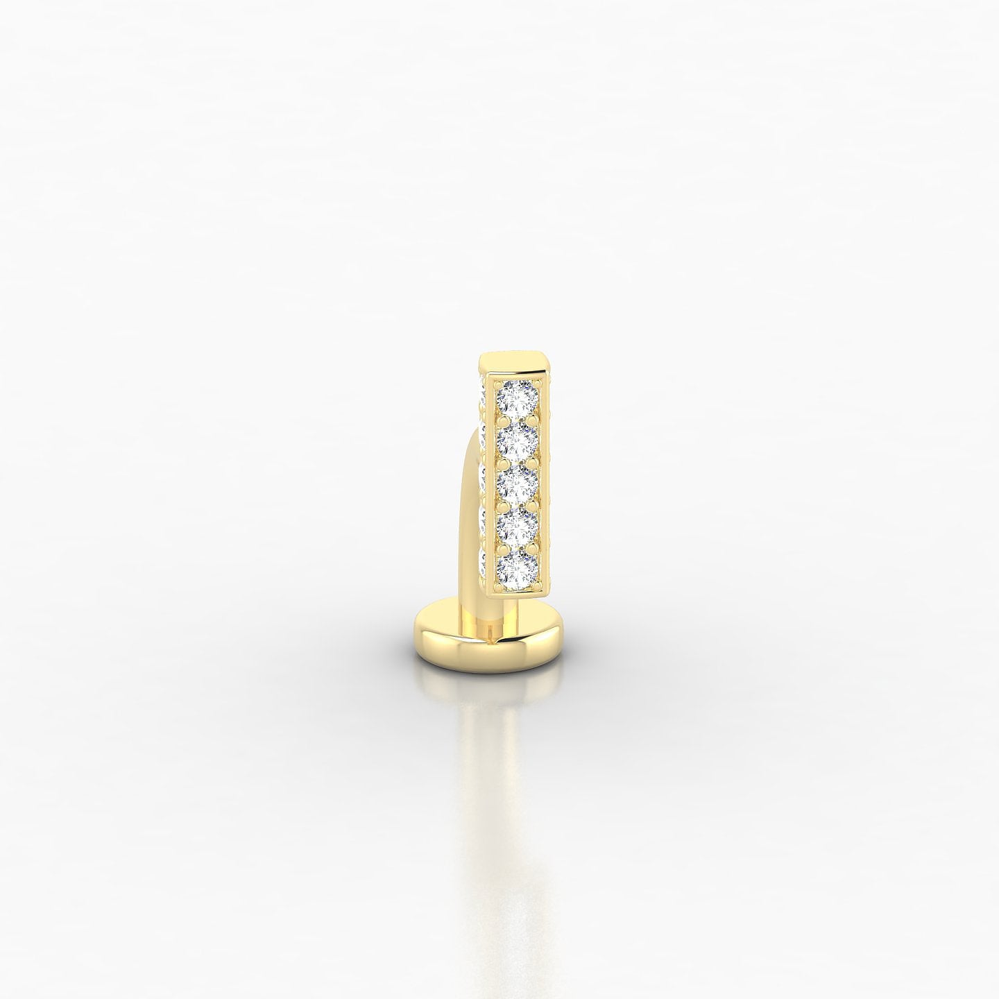 Aria | 18k Yellow Gold 10 mm 6 mm Bar Diamond Floating Navel Piercing