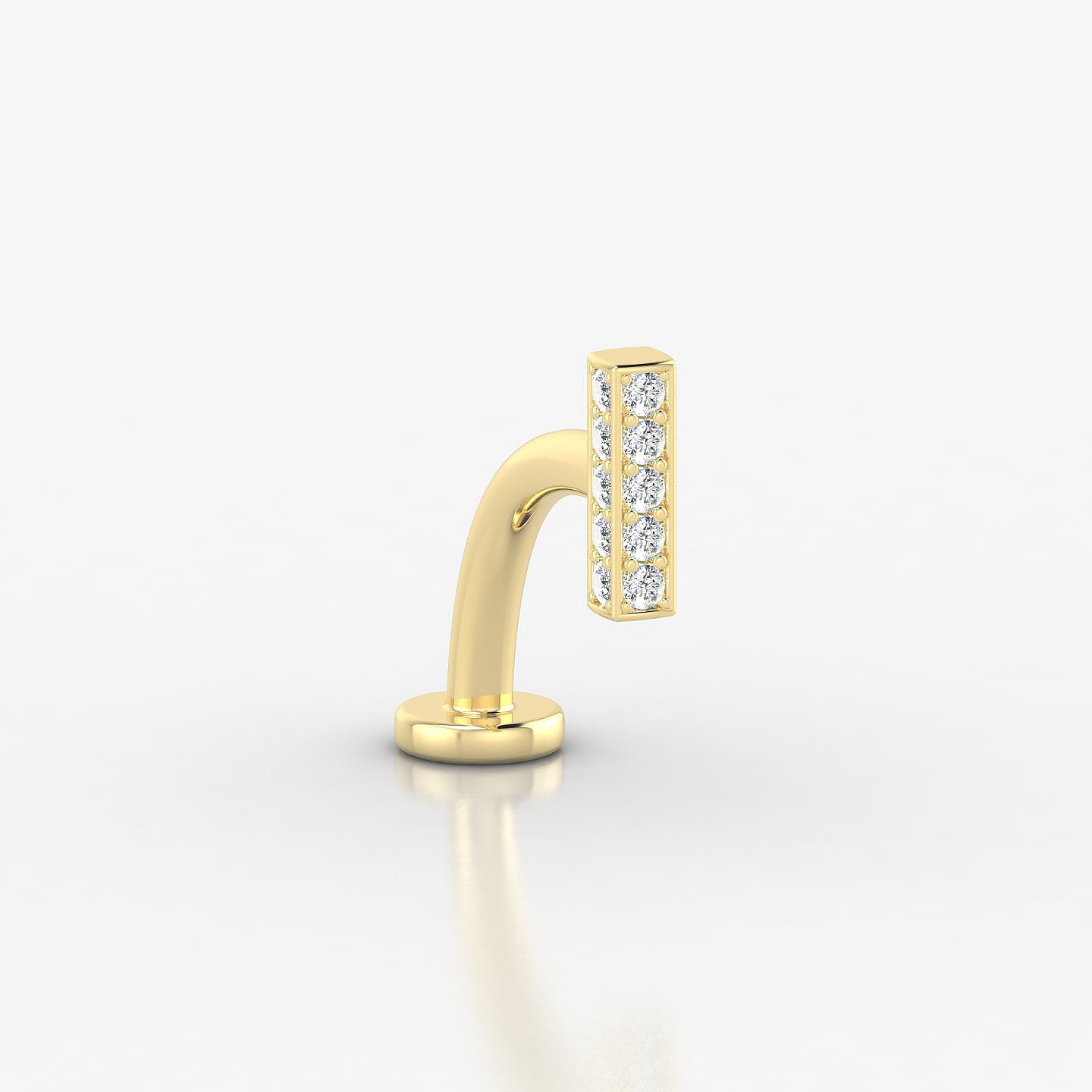 Aria | 18k Yellow Gold 6 mm 10 mm Bar Diamond Floating Navel Piercing