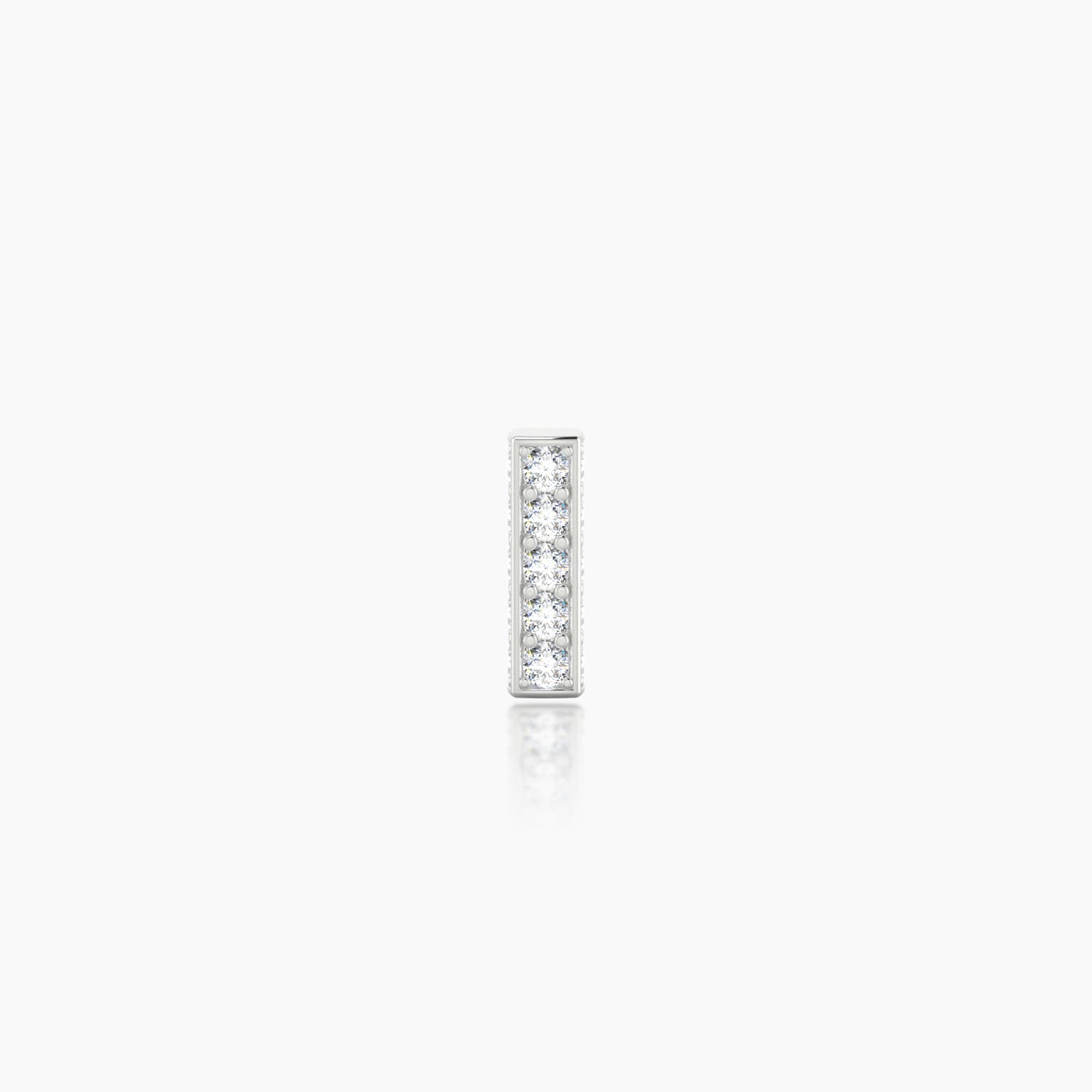 Aria | 18k White Gold 6 mm 5 mm Bar Diamond Nostril Piercing