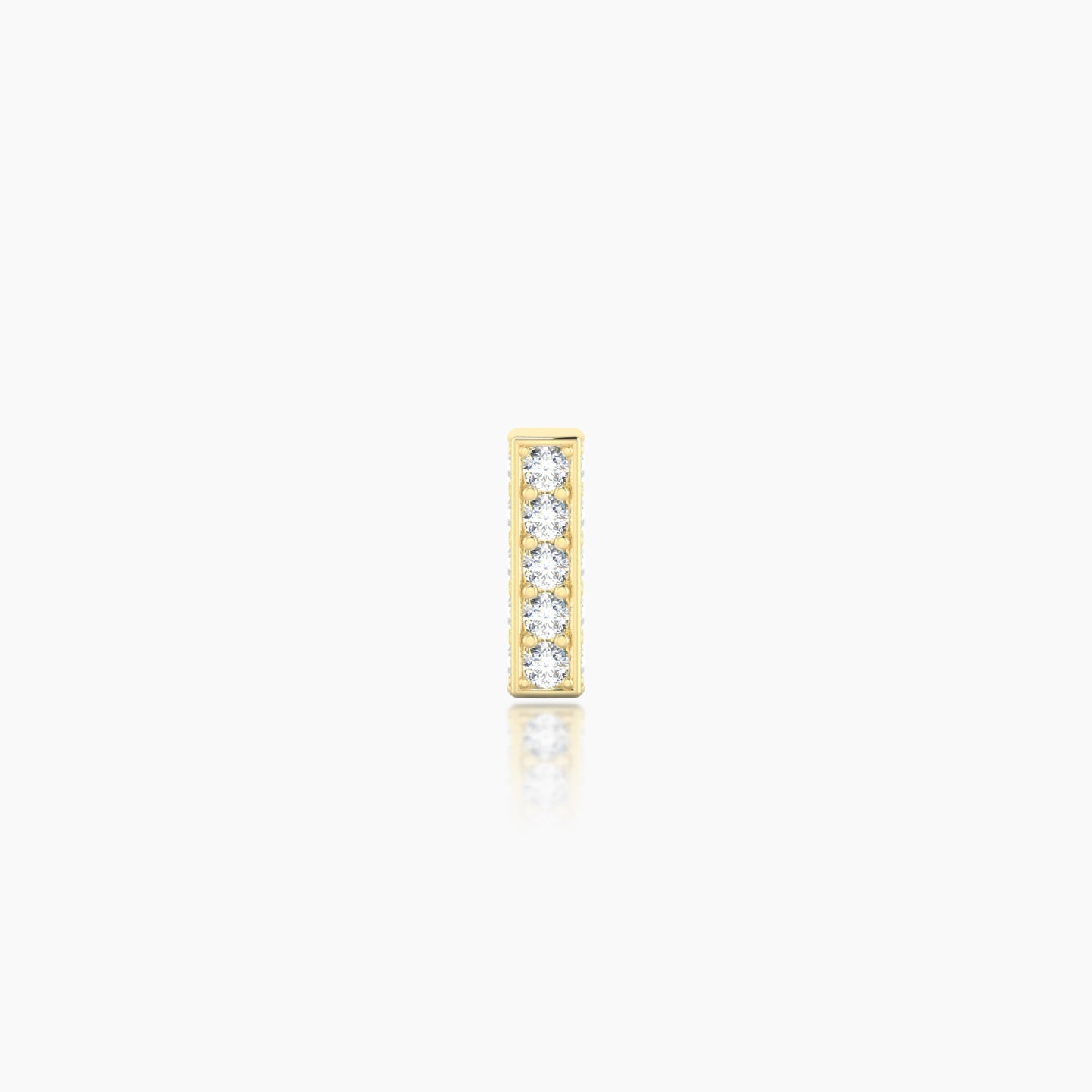 Aria | 18k Yellow Gold 6 mm 5 mm Bar Diamond Nostril Piercing