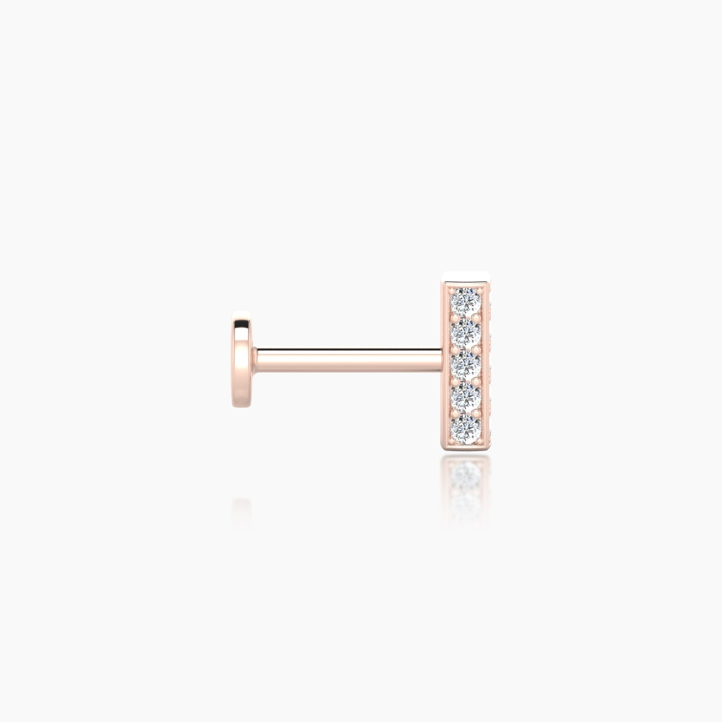 Aria | 18k Rose Gold 6 mm 5 mm Bar Diamond Nostril Piercing