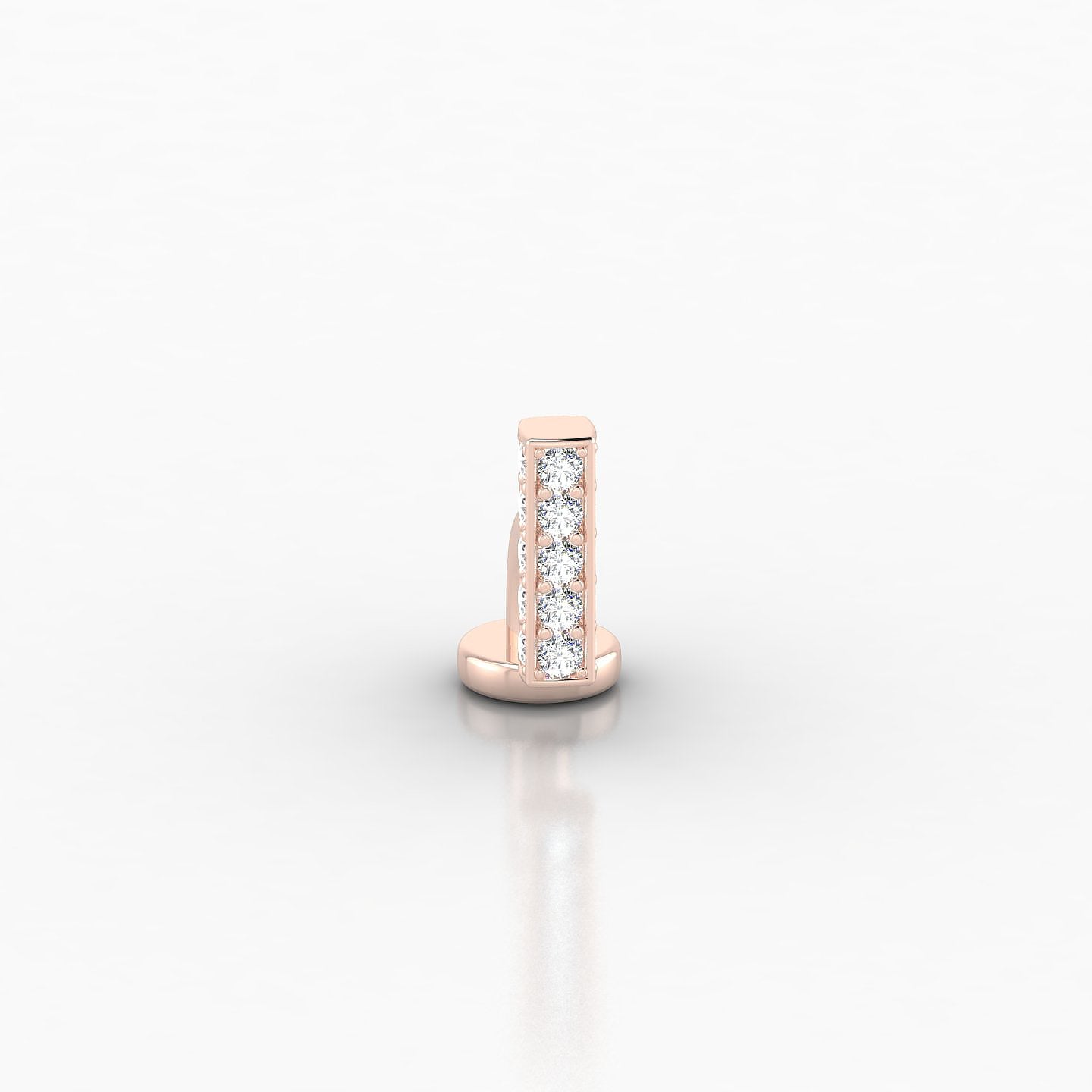 Aria | 18k Rose Gold 6 mm 6 mm Bar Diamond Floating Navel Piercing
