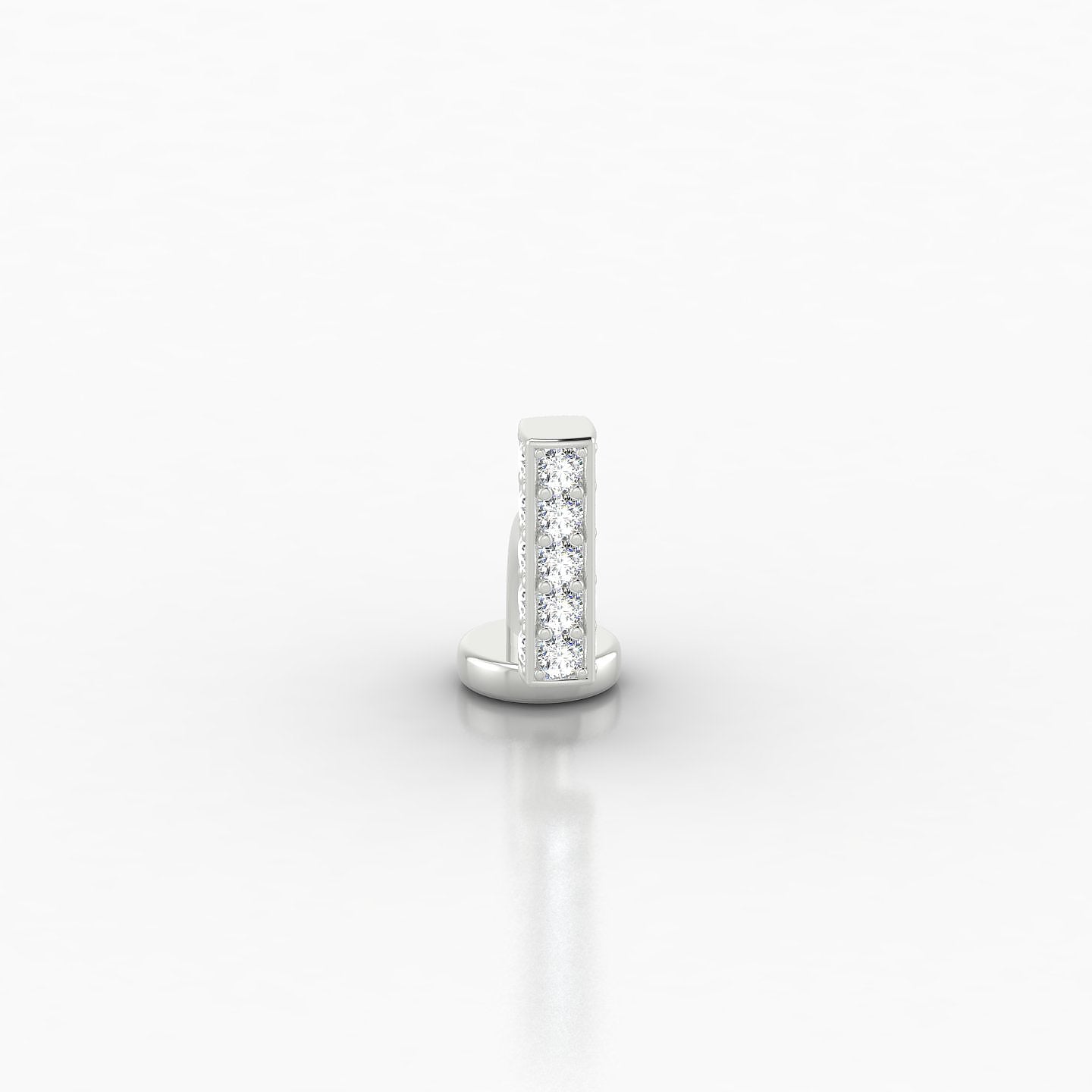 Aria | 18k White Gold 6 mm 6 mm Bar Diamond Floating Navel Piercing