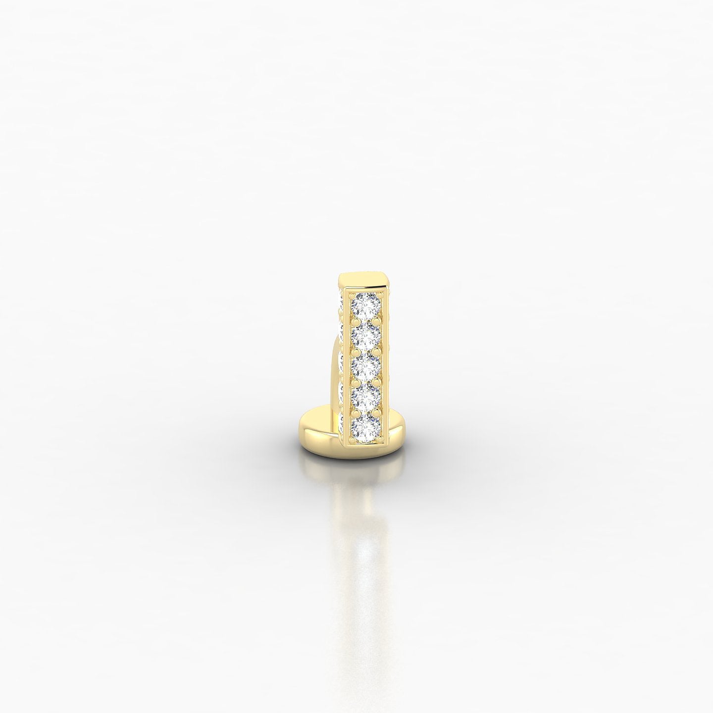 Aria | 18k Yellow Gold 6 mm 6 mm Bar Diamond Floating Navel Piercing