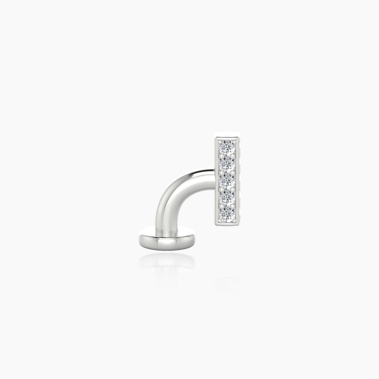 Aria | 18k White Gold 6 mm 6 mm Bar Diamond Floating Navel Piercing
