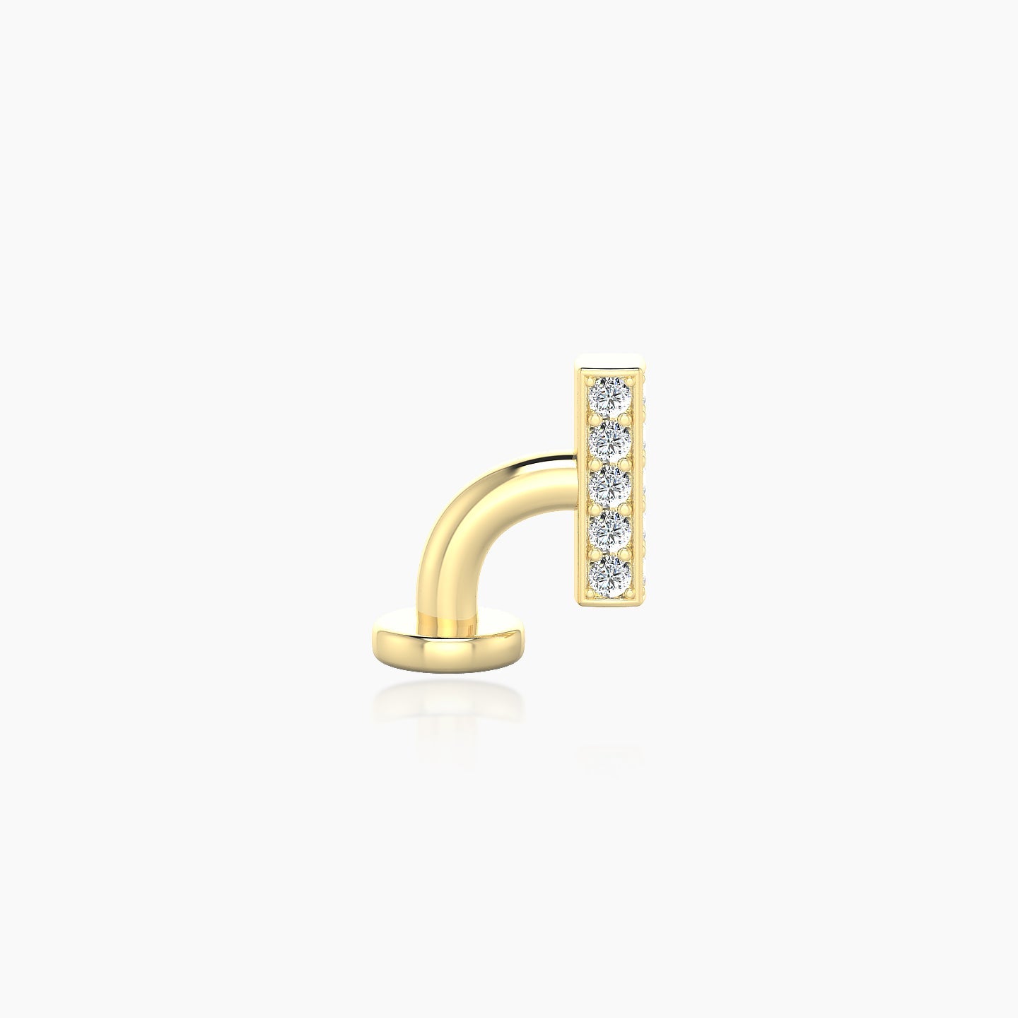 Aria | 18k Yellow Gold 6 mm 6 mm Bar Diamond Floating Navel Piercing